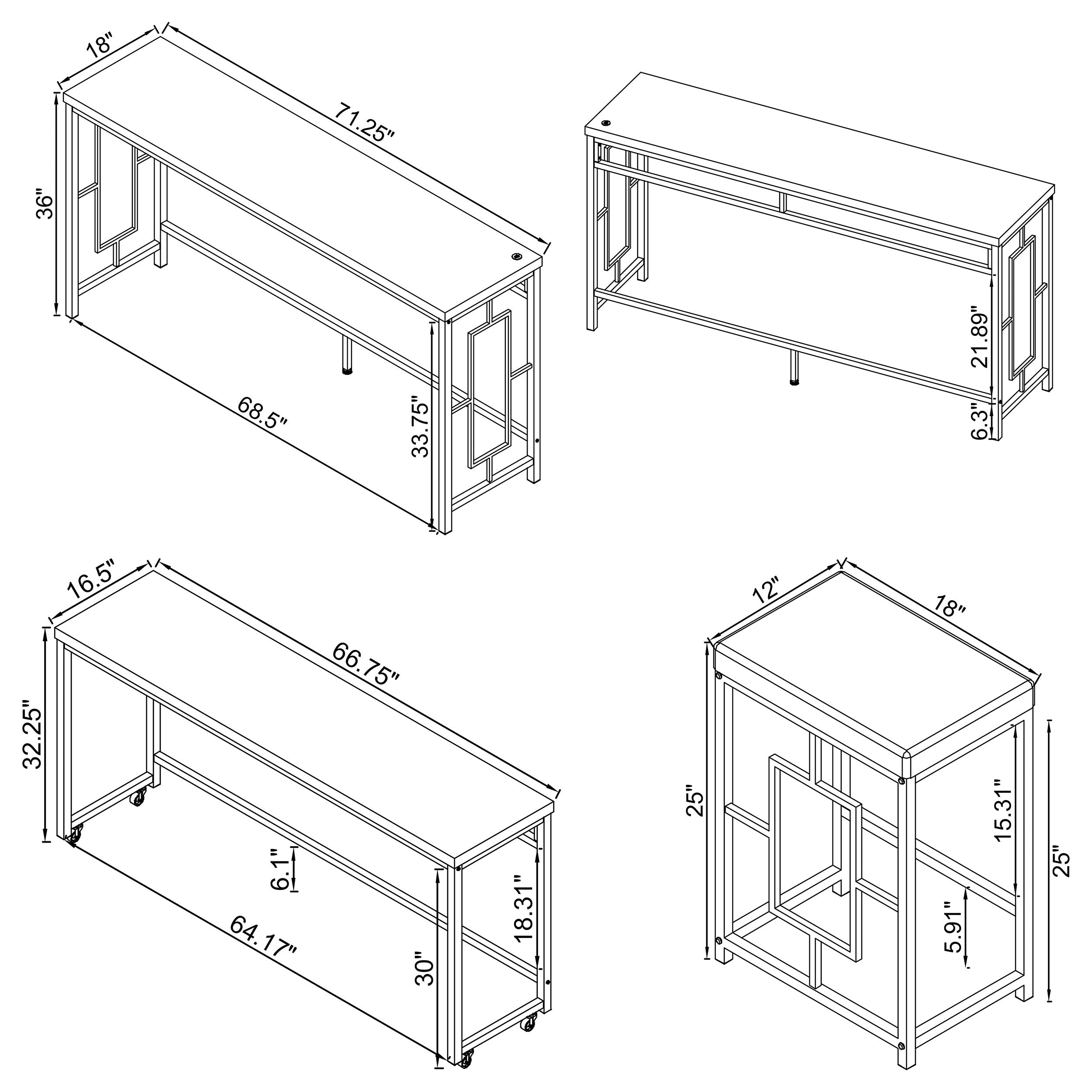 Jackson 5-piece Multipurpose Counter Height Table Set White - MyWaynesHome #
