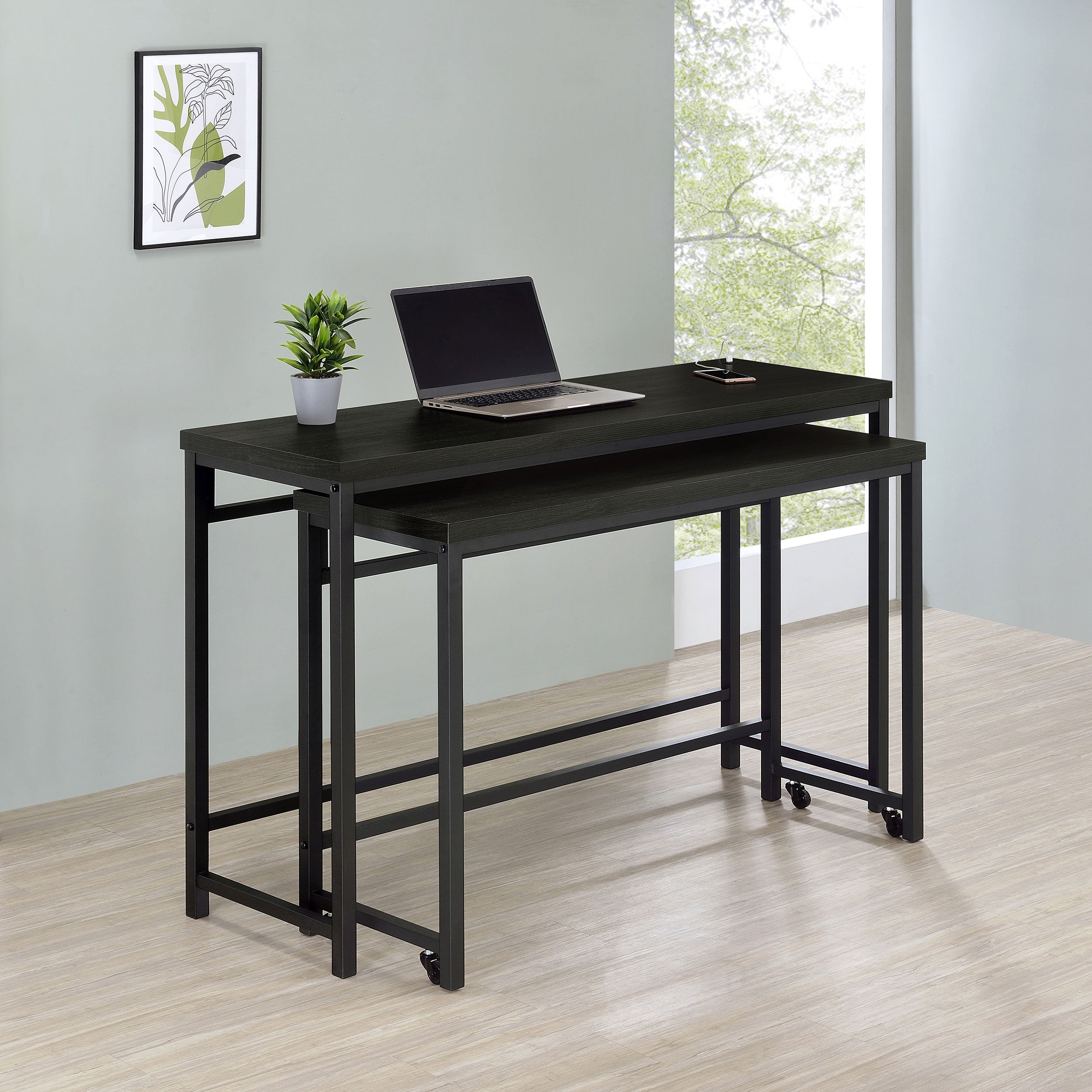 Hawes 4-piece Multipurpose Counter Height Table Set Black - MyWaynesHome #