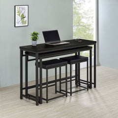 Hawes 4-piece Multipurpose Counter Height Table Set Black - MyWaynesHome #