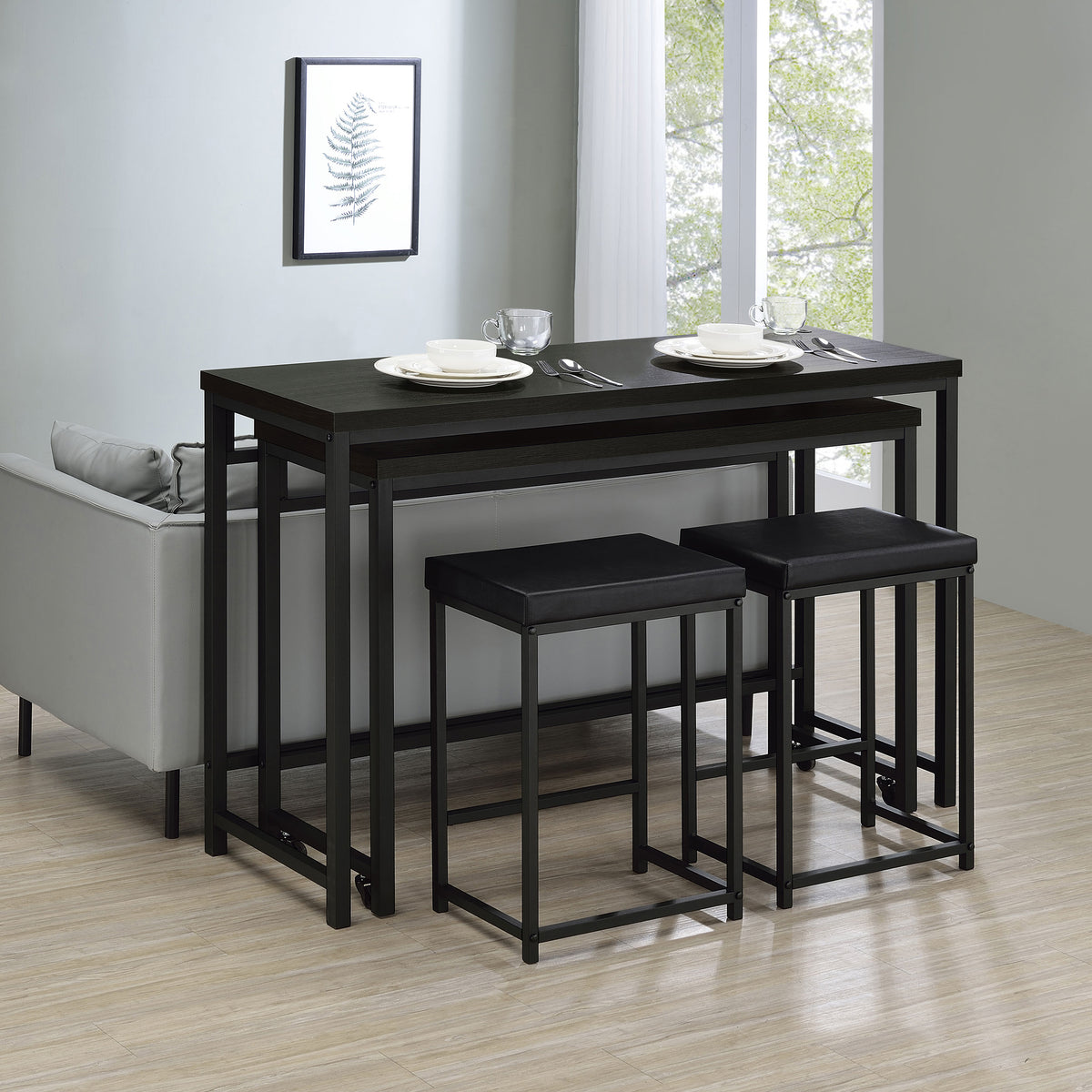 Hawes 4-piece Multipurpose Counter Height Table Set Black - MyWaynesHome #