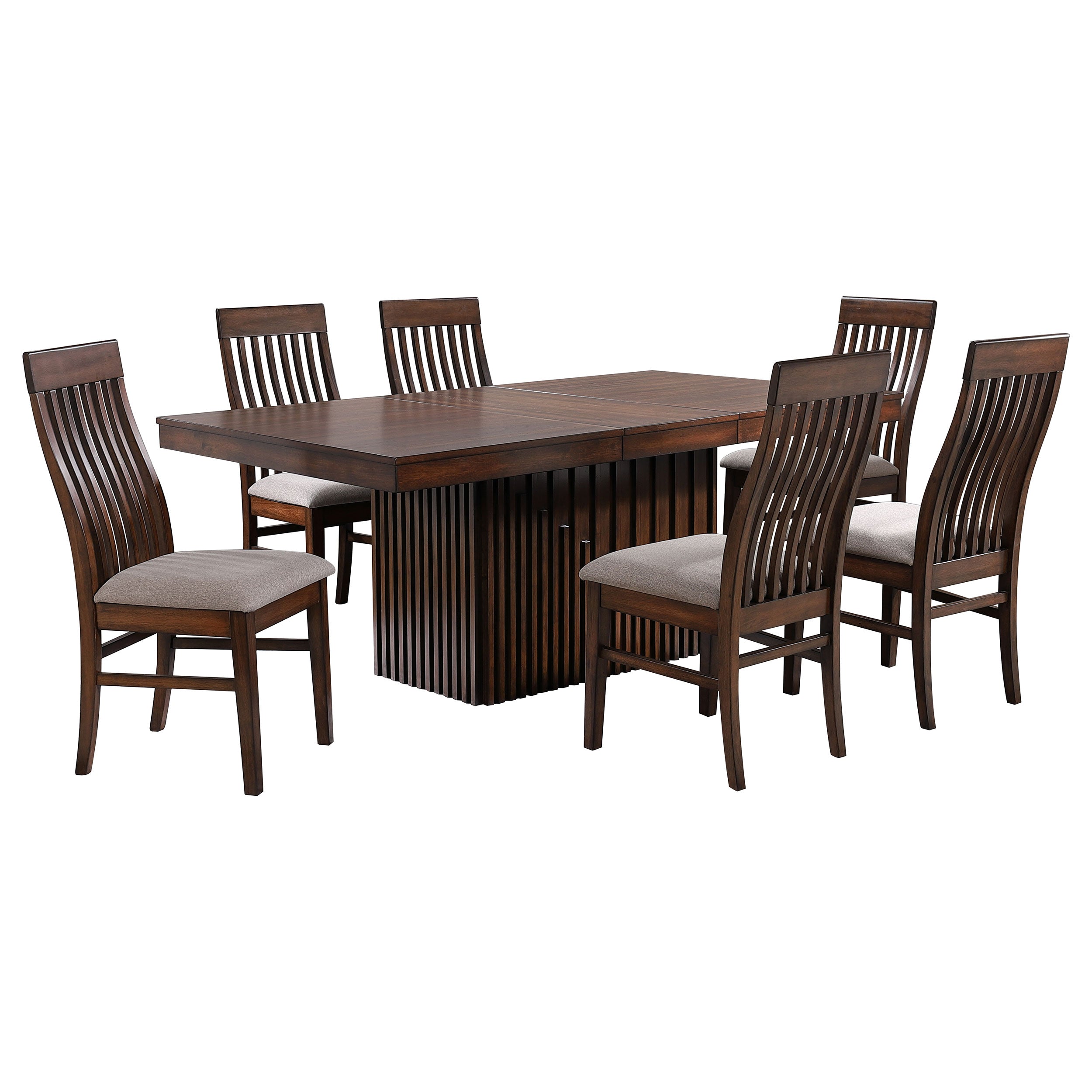 Briarwood 7-piece Extension Leaf Dining Table Set Mango Oak - MyWaynesHome #