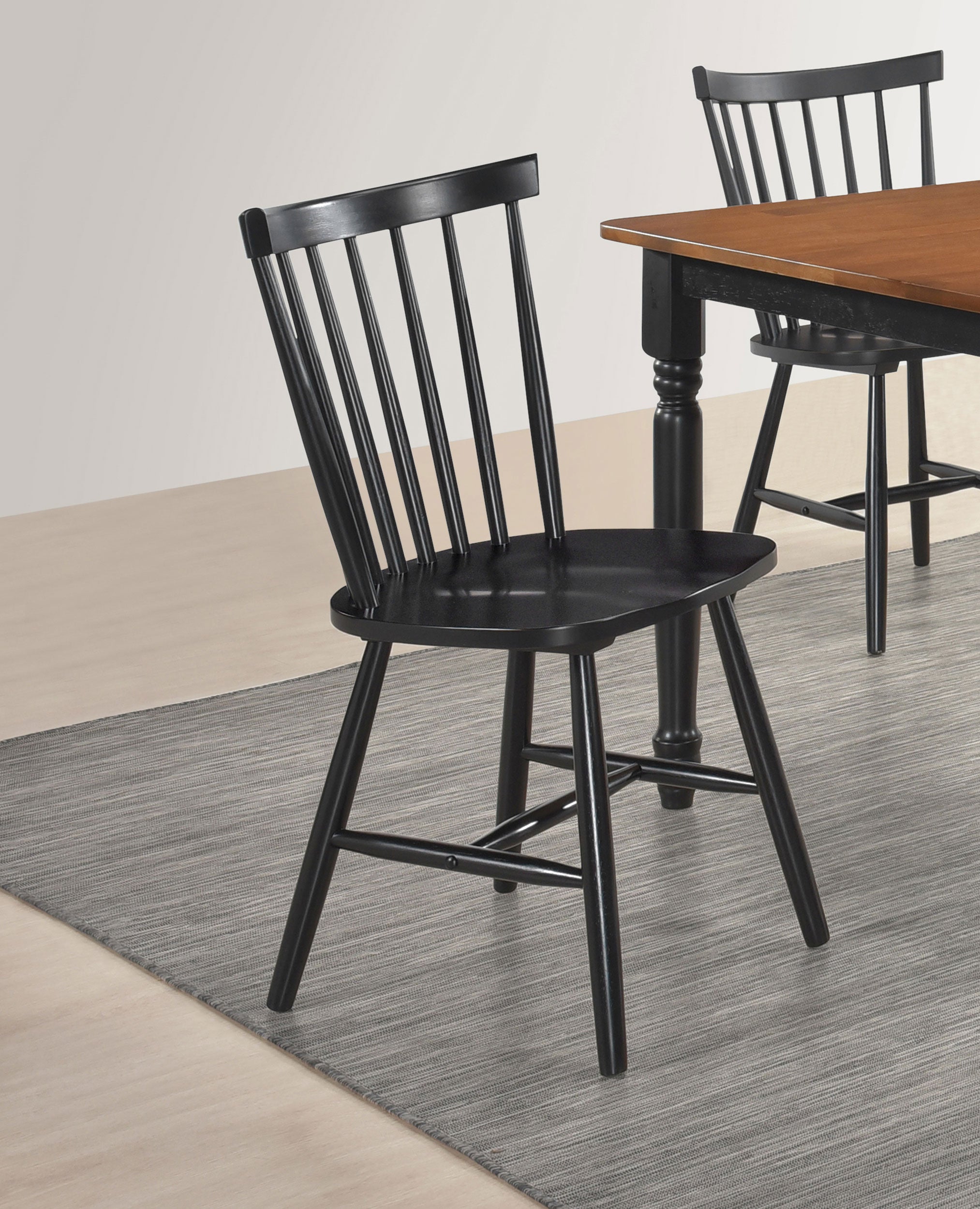 Hollyoak Windsor Wood Dining Side Chair Black (set Of 2) - MyWaynesHome #