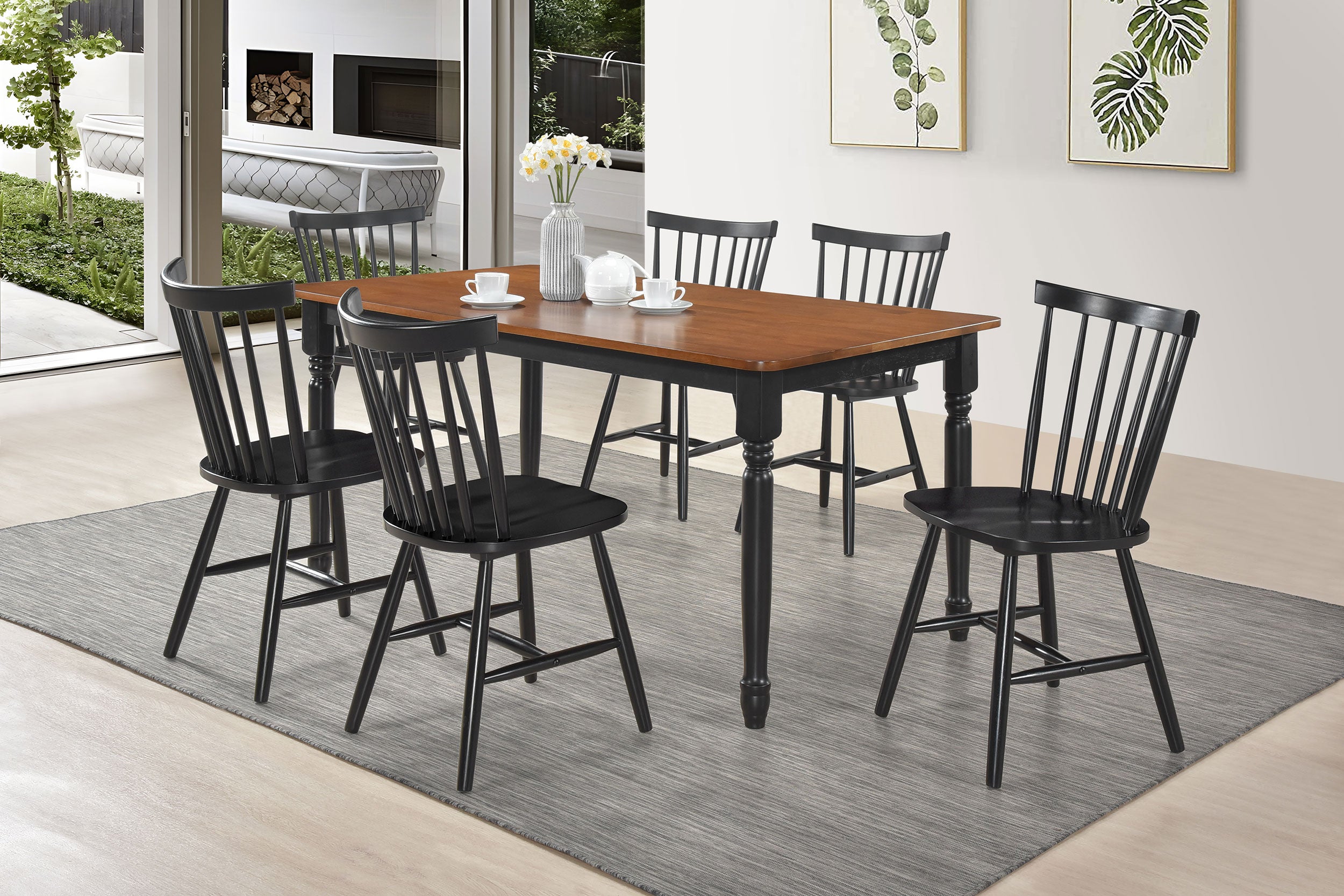 Hollyoak Windsor Wood Dining Side Chair Black (set Of 2) - MyWaynesHome #