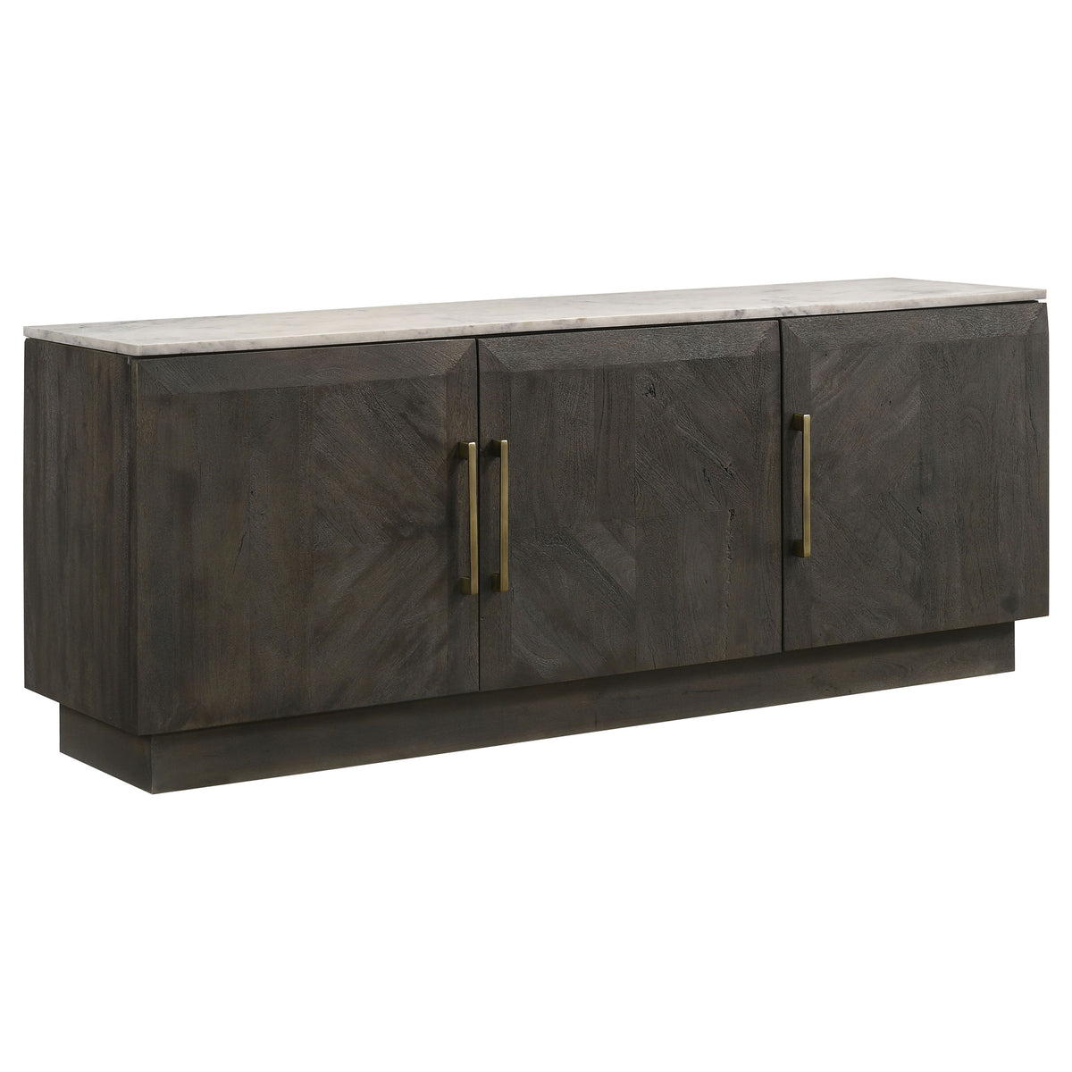 Dennis 3-door Marble Top Sideboard Buffet Tobacco Grey - MyWaynesHome #