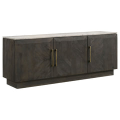 Dennis 3-door Marble Top Sideboard Buffet Tobacco Grey - MyWaynesHome #