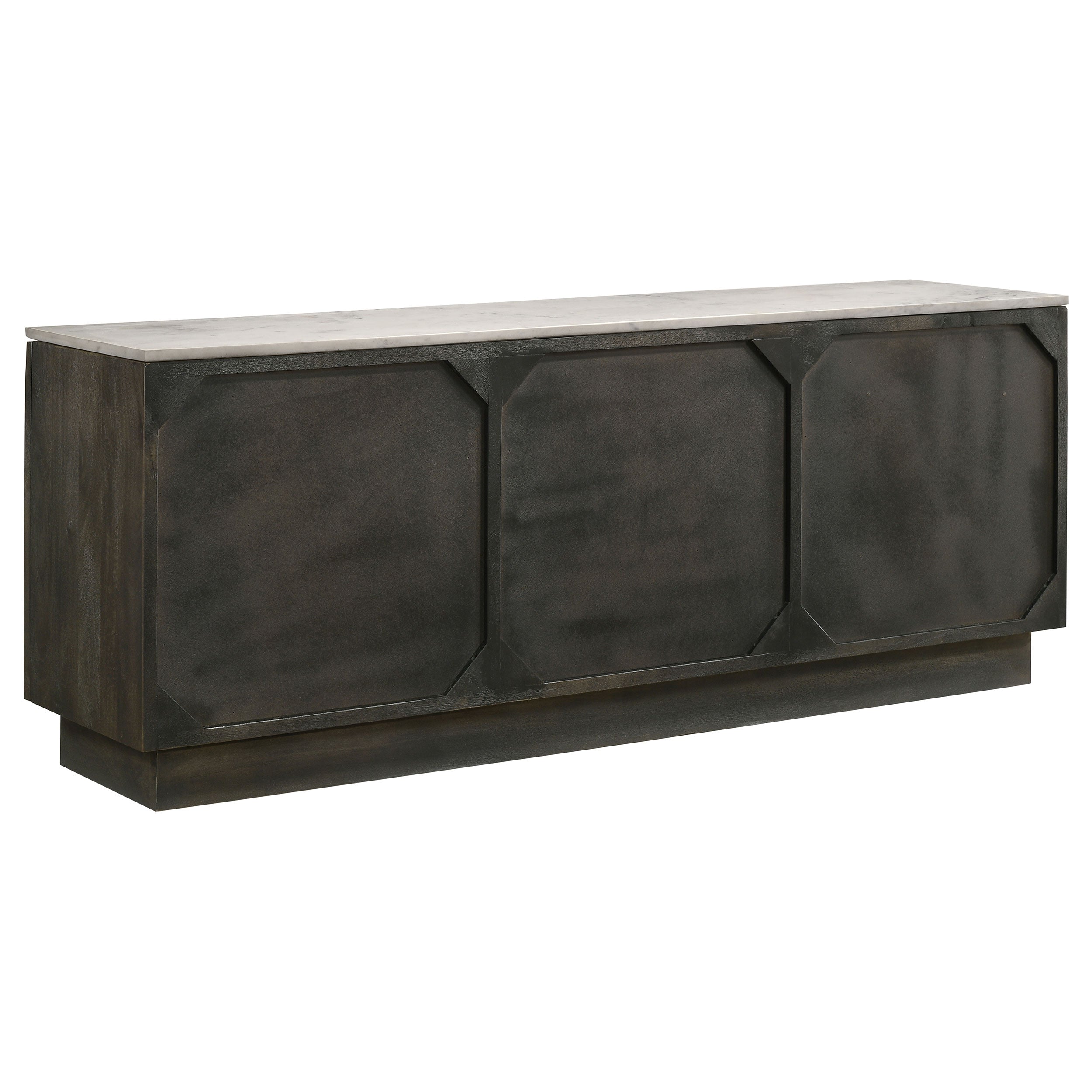 Dennis 3-door Marble Top Sideboard Buffet Tobacco Grey - MyWaynesHome #