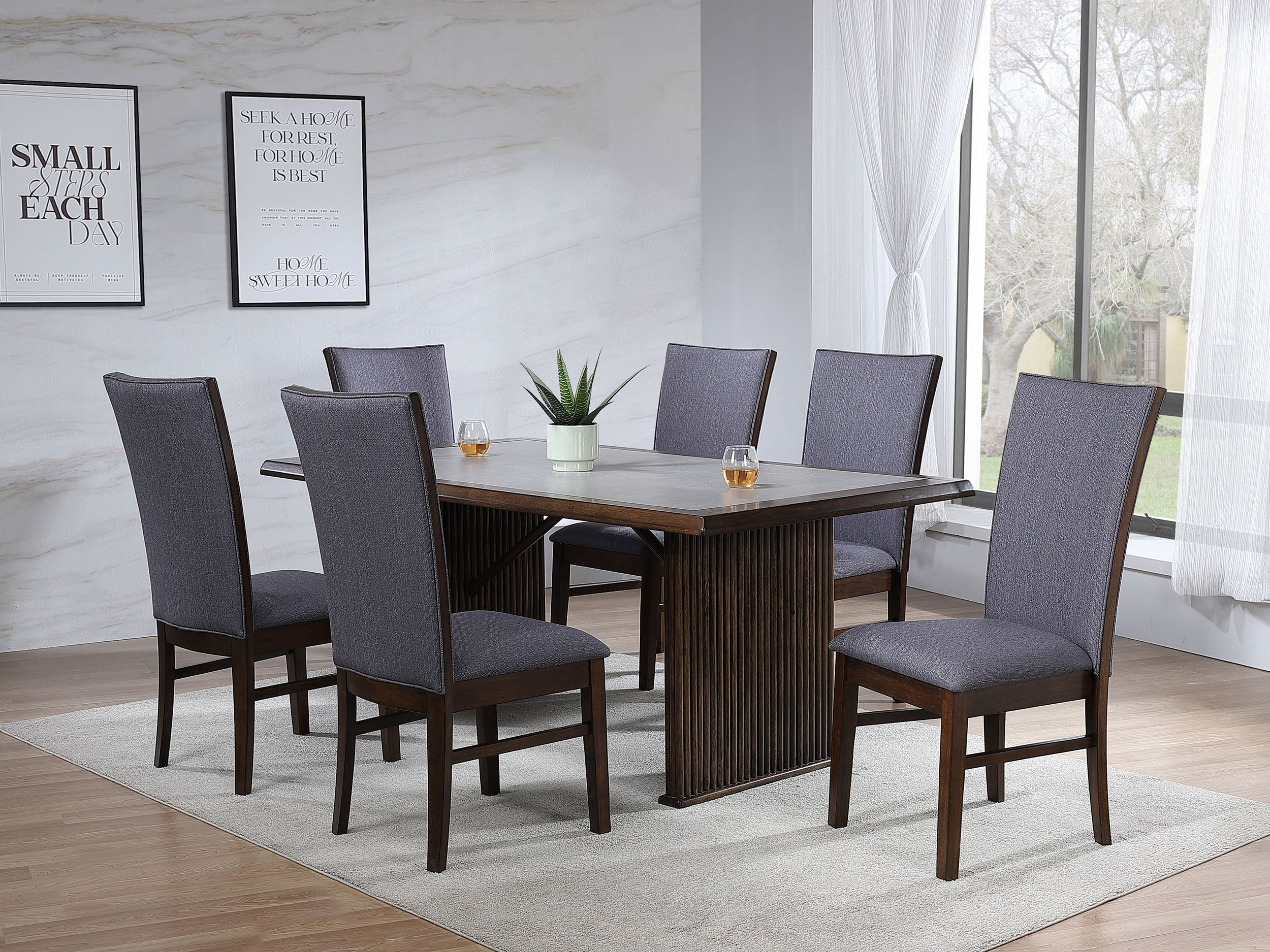 Sherwood Upholstered Dining Side Chair Grey (set Of 2)