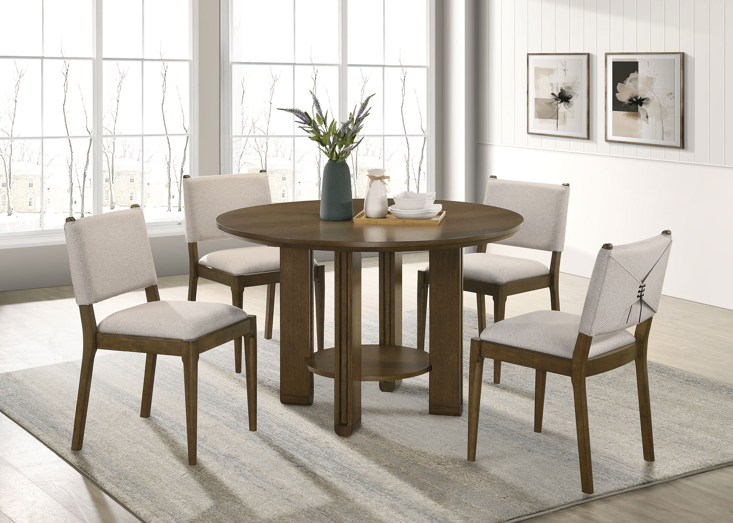 Ottowa Upholstered Dining Side Chair Brown (set Of 2)