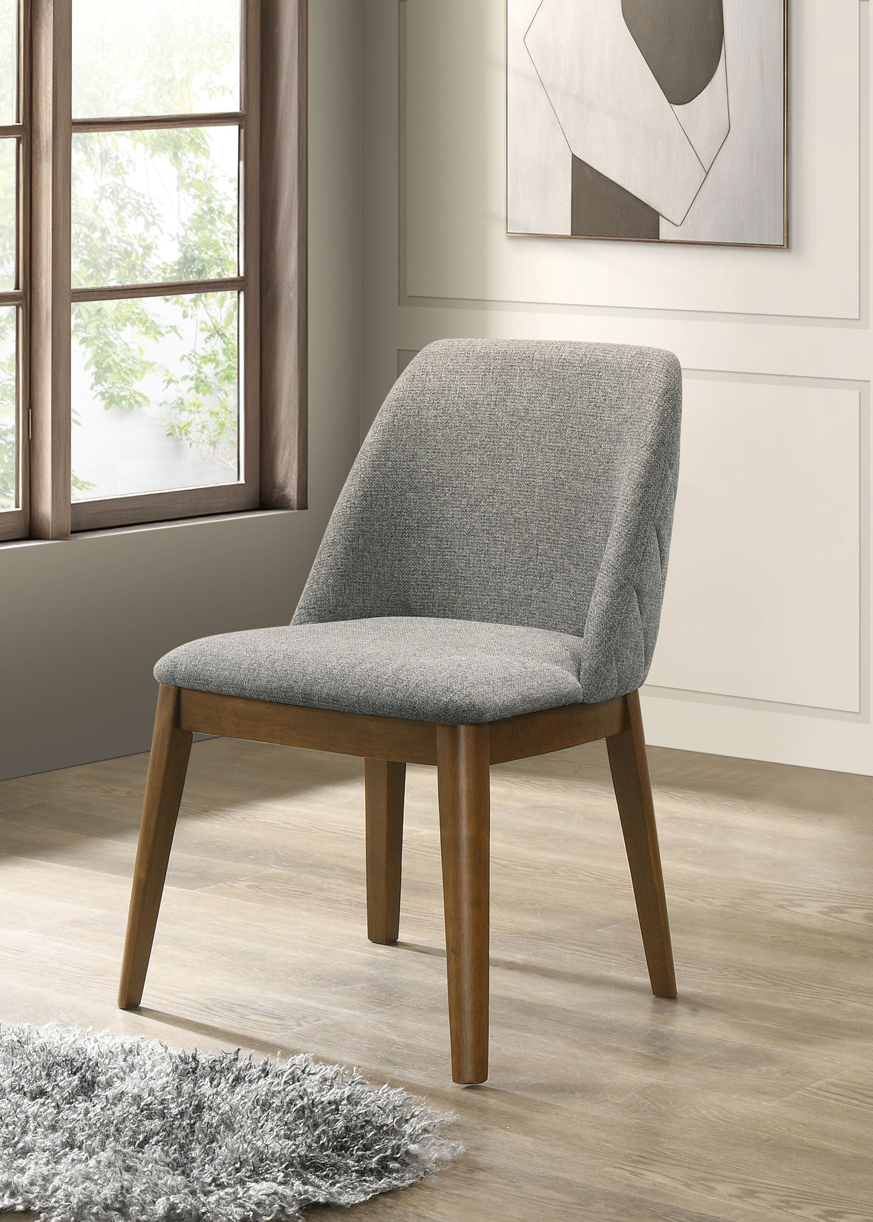 Franklin Upholstered Dining Side Chair Grey (set Of 2)