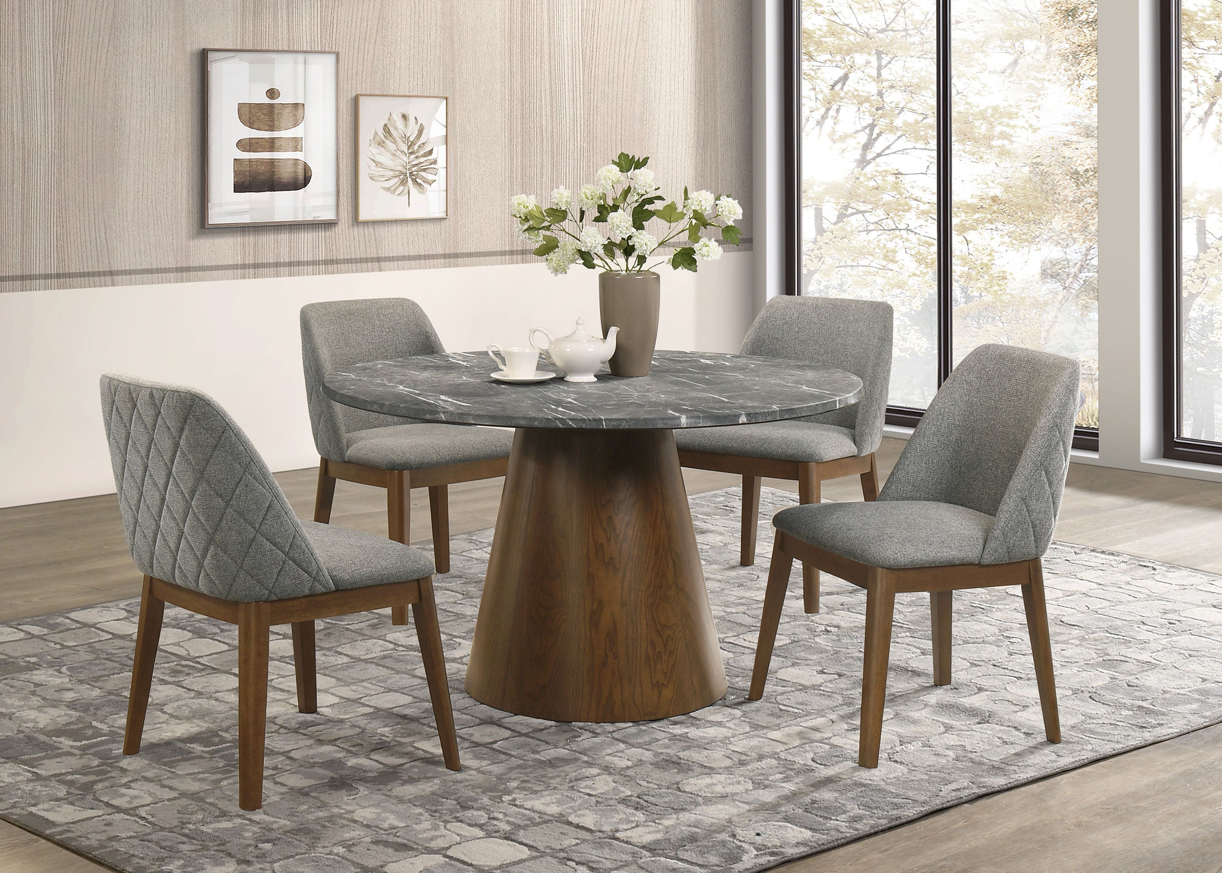 Franklin Upholstered Dining Side Chair Grey (set Of 2)