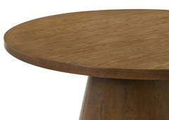 Franklin 54-inch Round Wood Pedestal Base Dining Table Dark Brown