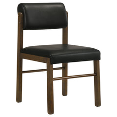 Kehoe Upholstered Dining Side Chair Black And Walnut (set Of 2)
