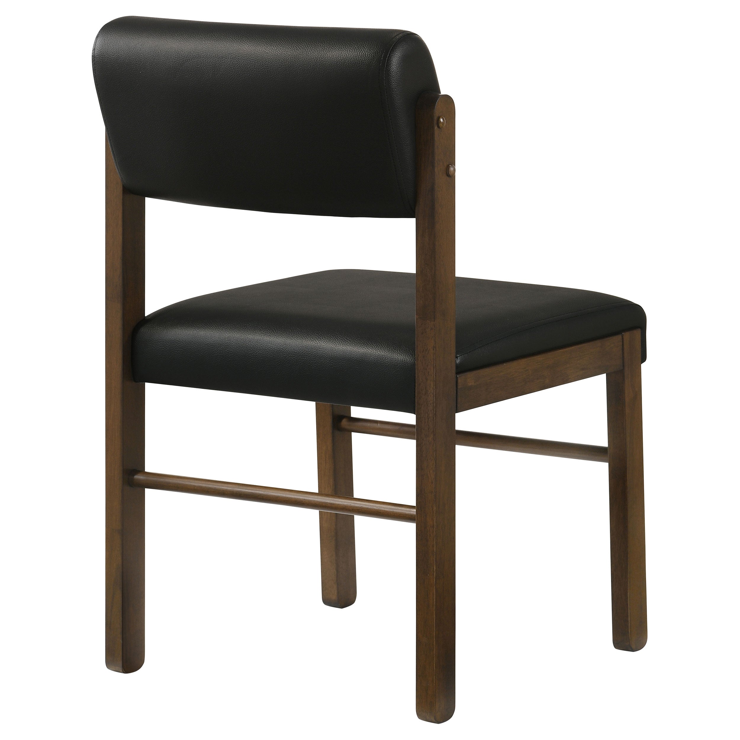 Kehoe Upholstered Dining Side Chair Black And Walnut (set Of 2)