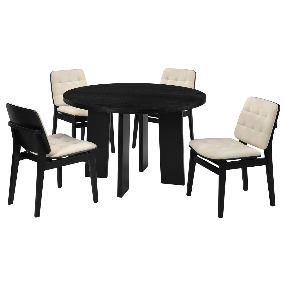 Strouse 5-piece Dining Set Cream And Black
