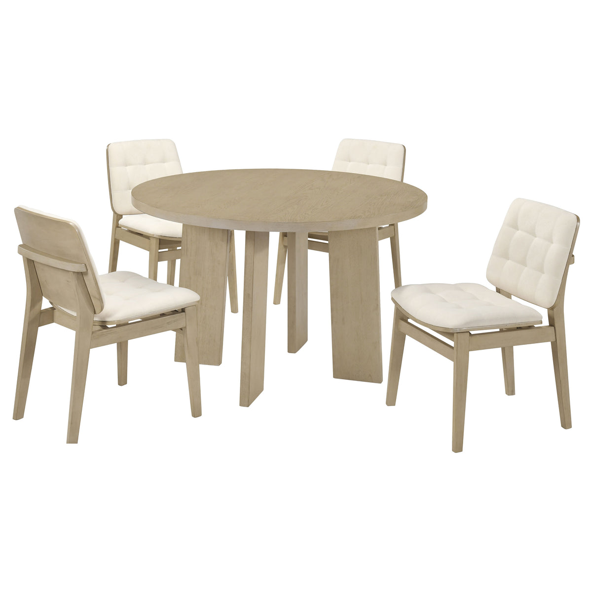 Strouse 5-piece Dining Set Cream And Natural Oak