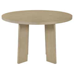 Strouse 47-inch Round Wood Dining Room Table Natural Oak