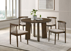 Strouse 5-piece Dining Set Wheat And Walnut