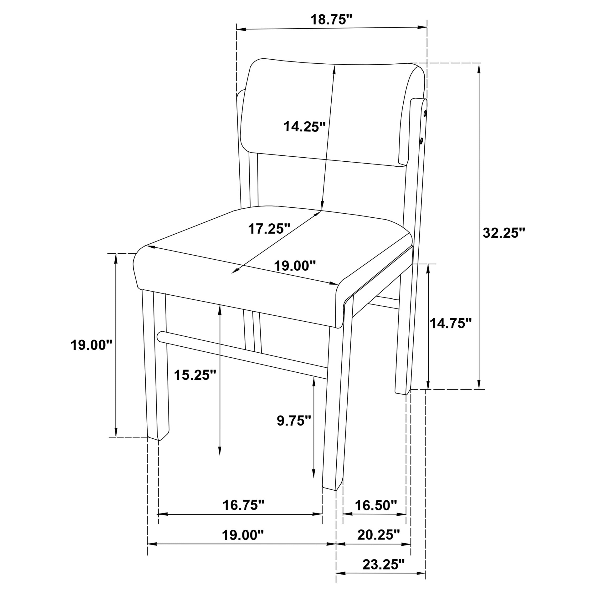 Decker 7-piece 82-inch Rectangular Dining Set Black