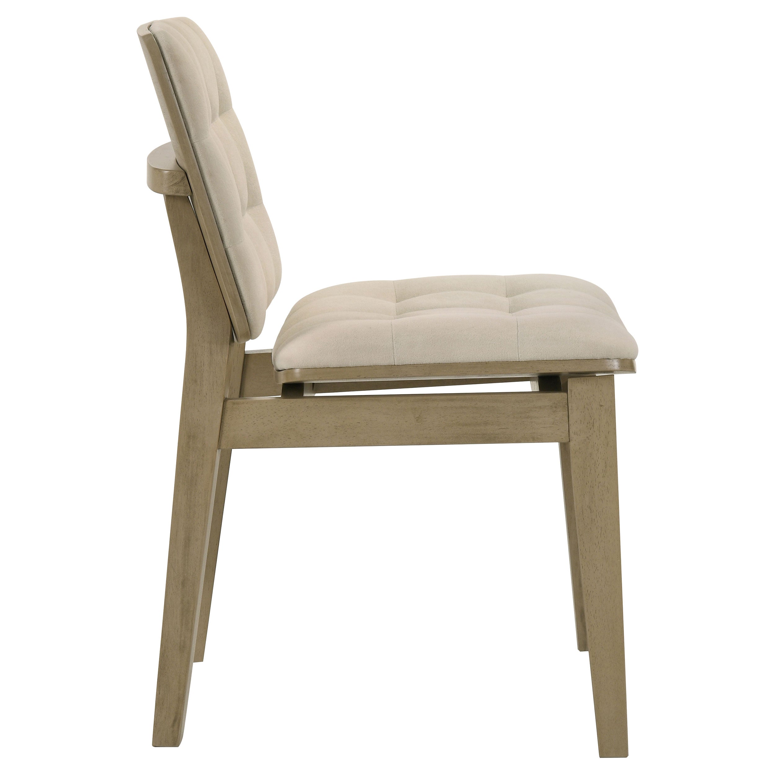 Redbridge Velvet Upholstered Side Chair Cream And Natural Oak (set Of 2)