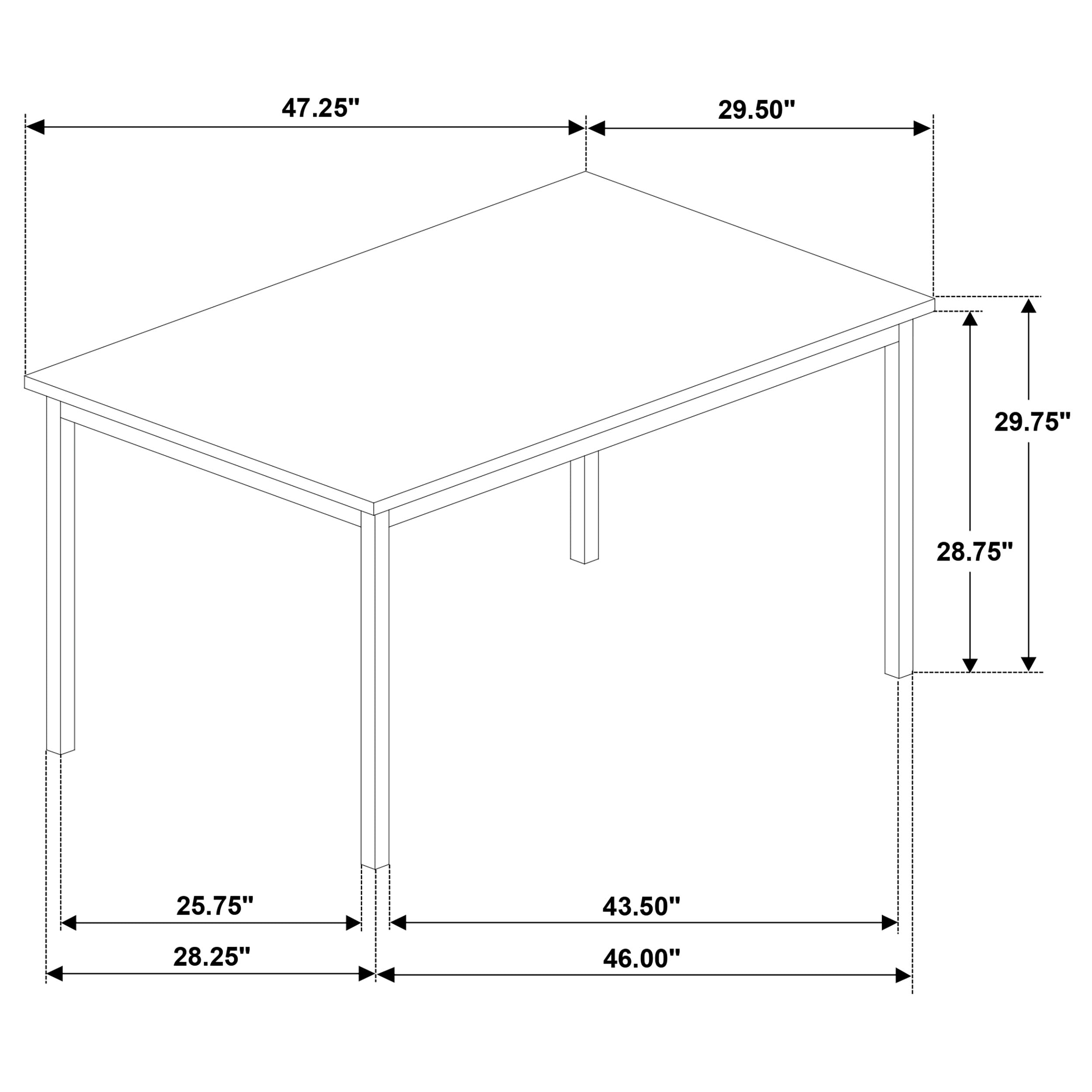 Garza Rectangular 48-inch Dining Table Greige Oak