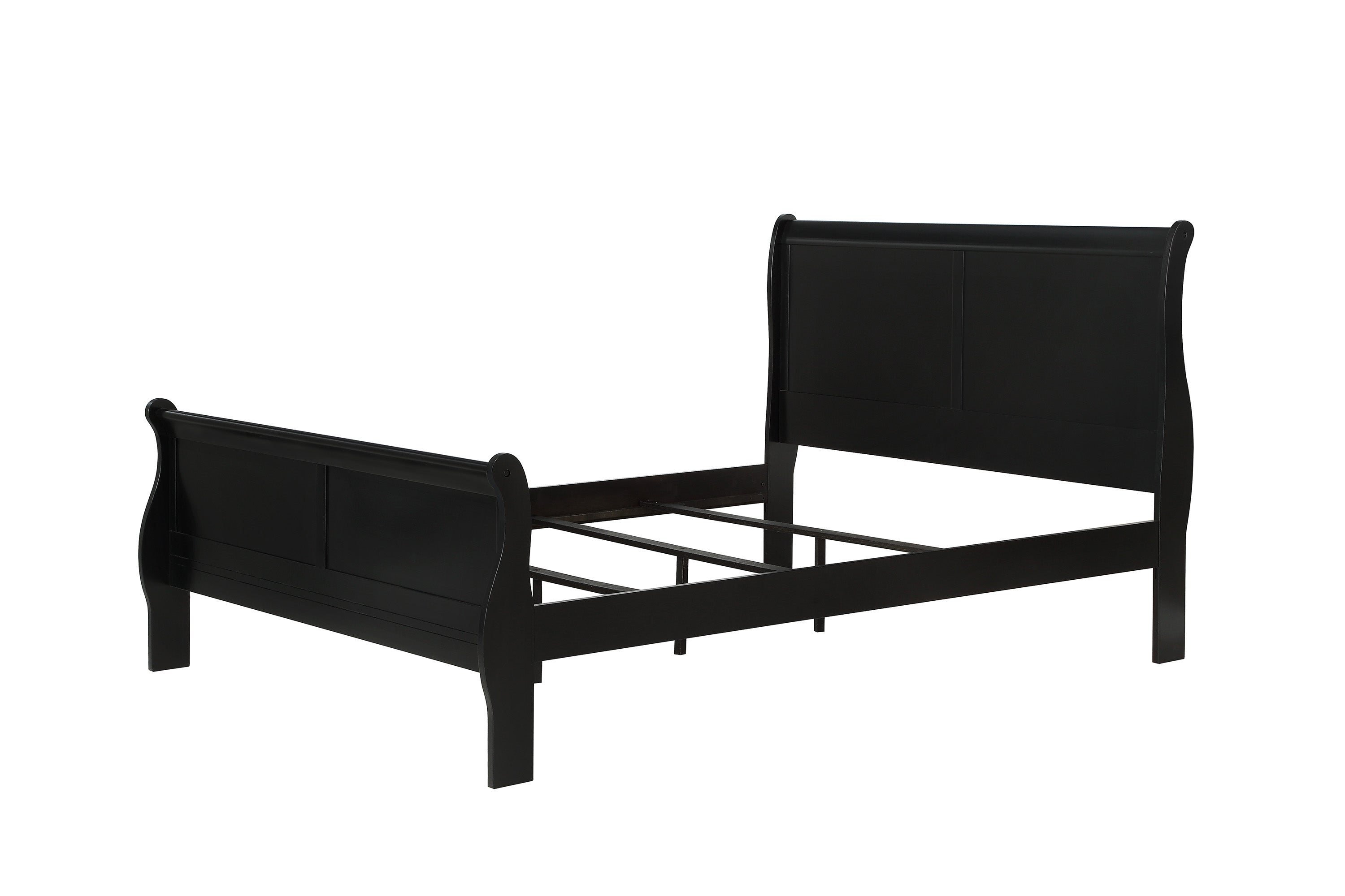 Louis Philip Black Queen Sleigh Bed - MyWaynesHome #