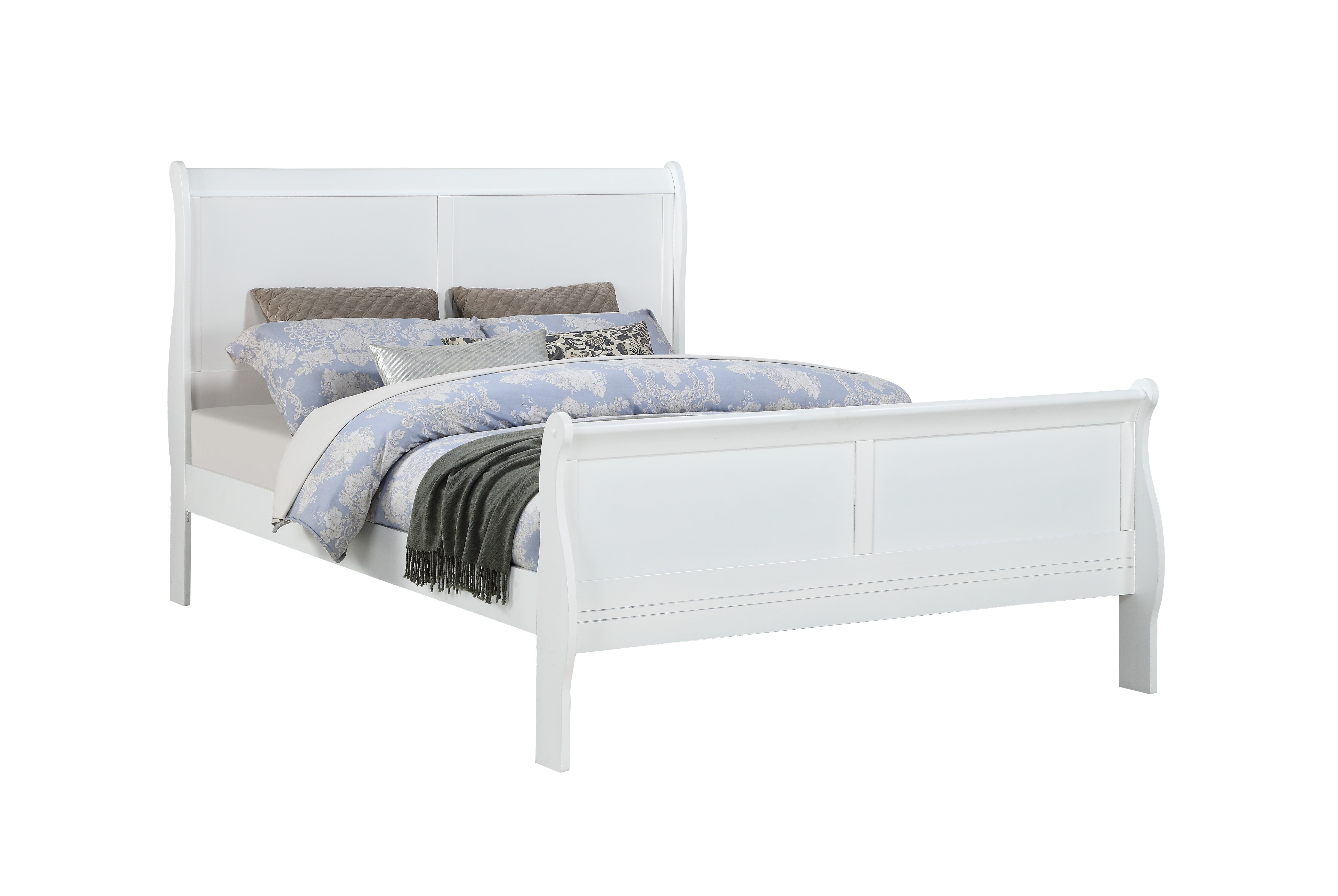 Louis Philip White Full Sleigh Bed - MyWaynesHome #