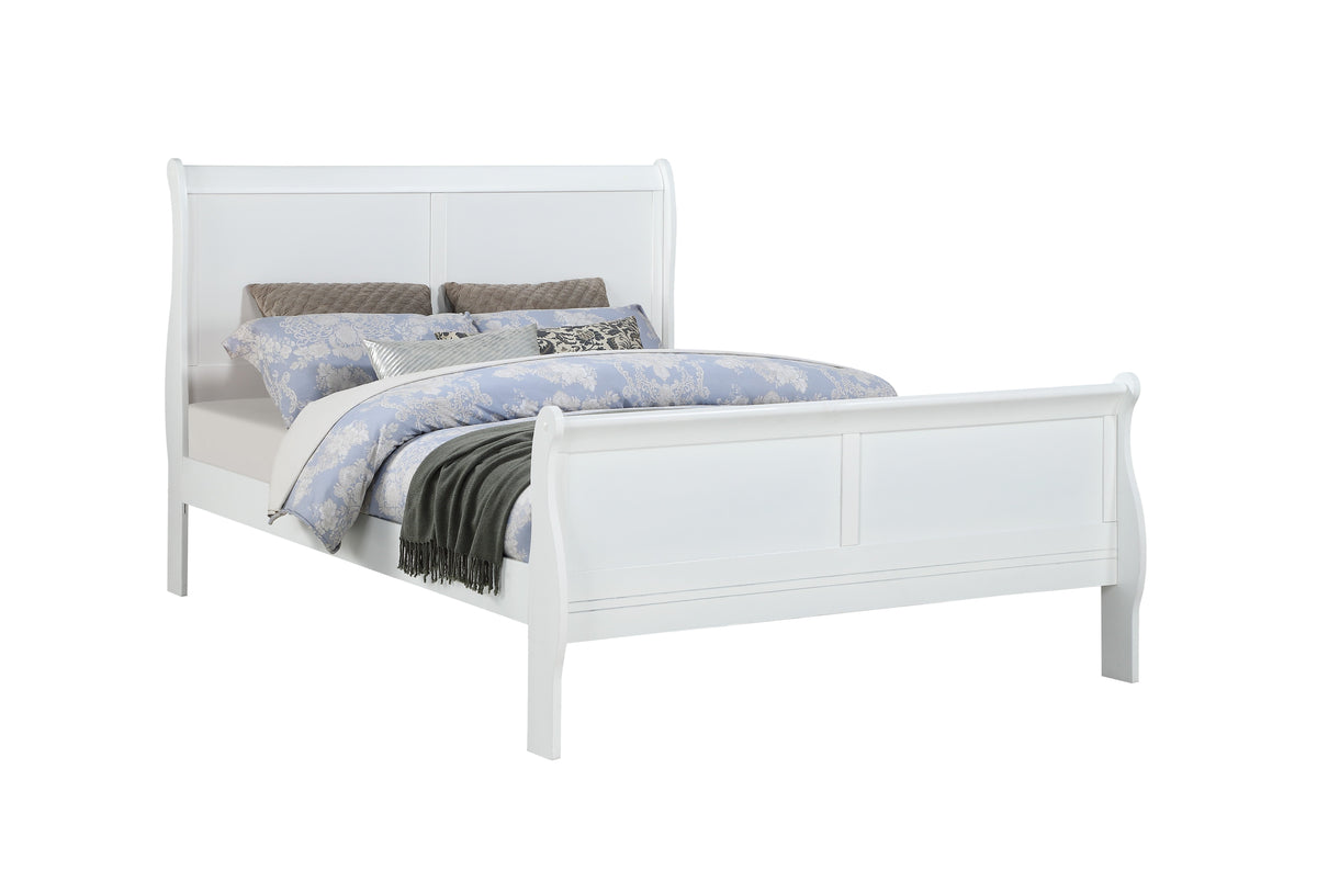 Louis Philip White Full Sleigh Bed - MyWaynesHome #