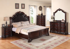 Sheffield Rich Brown Upholstered Panel Bedroom Set - MyWaynesHome #