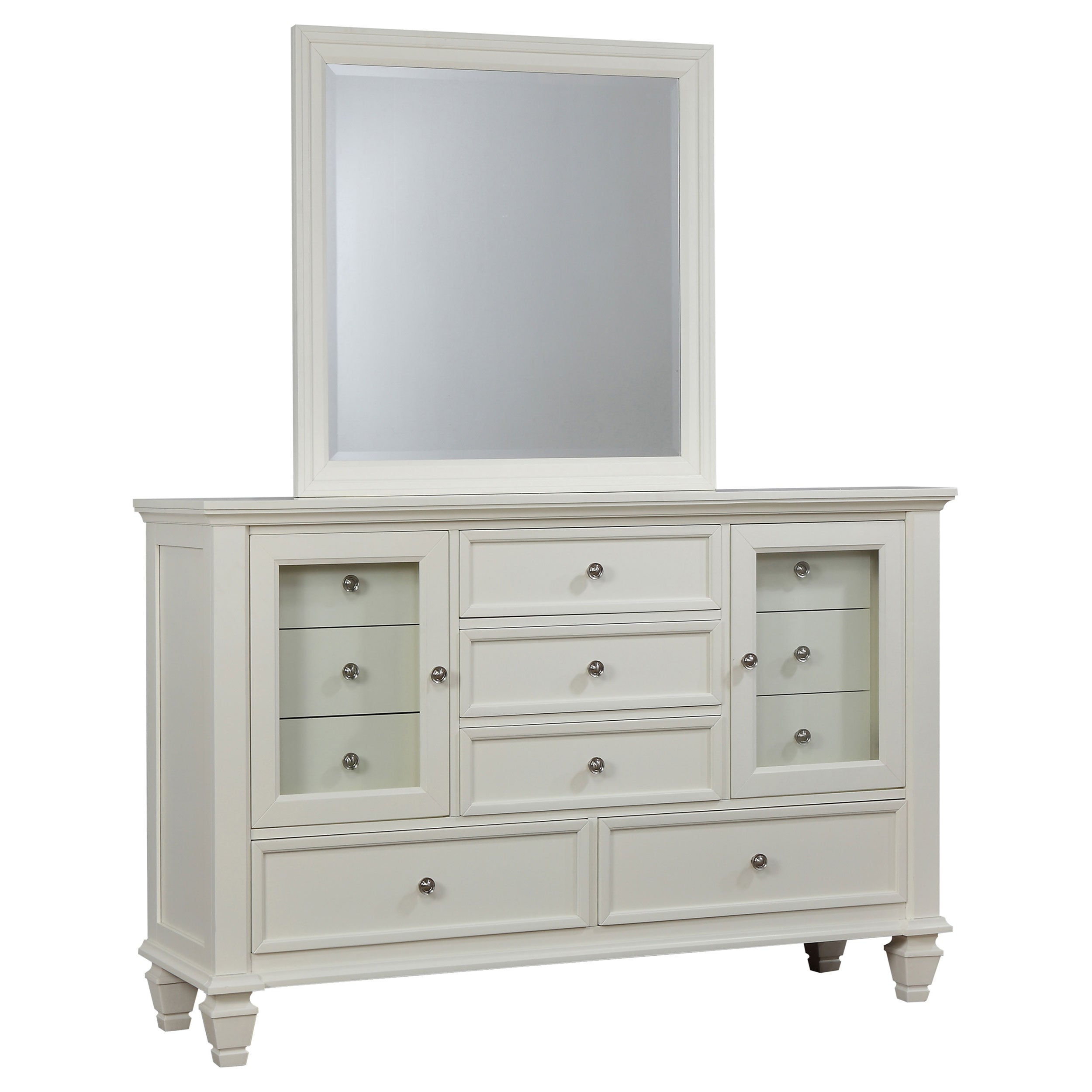 Sandy Beach 11-drawer Dresser With Mirror Cream White - MyWaynesHome #