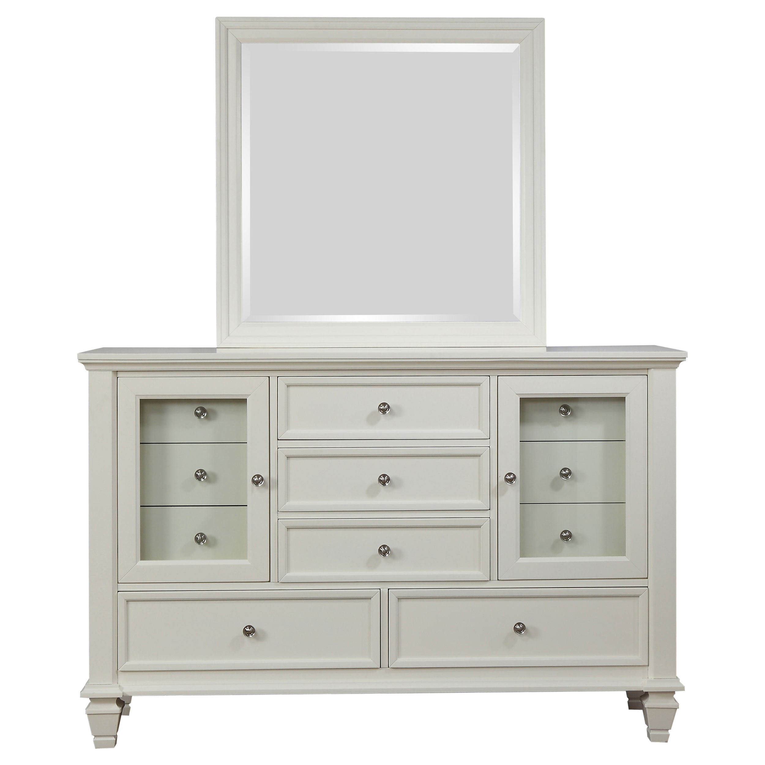 Sandy Beach 11-drawer Dresser With Mirror Cream White - MyWaynesHome #
