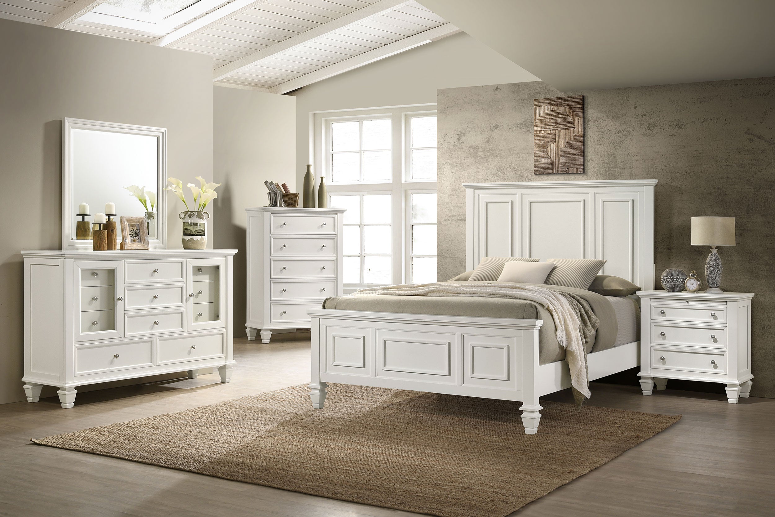 Sandy Beach 11-drawer Dresser With Mirror Cream White - MyWaynesHome #