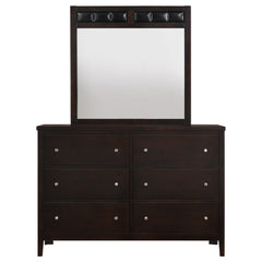Carlton 6-drawer Dresser With Mirror Cappuccino - MyWaynesHome #