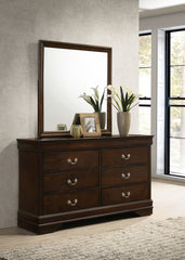 Louis Philippe 6-drawer Dresser With Mirror Cappuccino - MyWaynesHome #