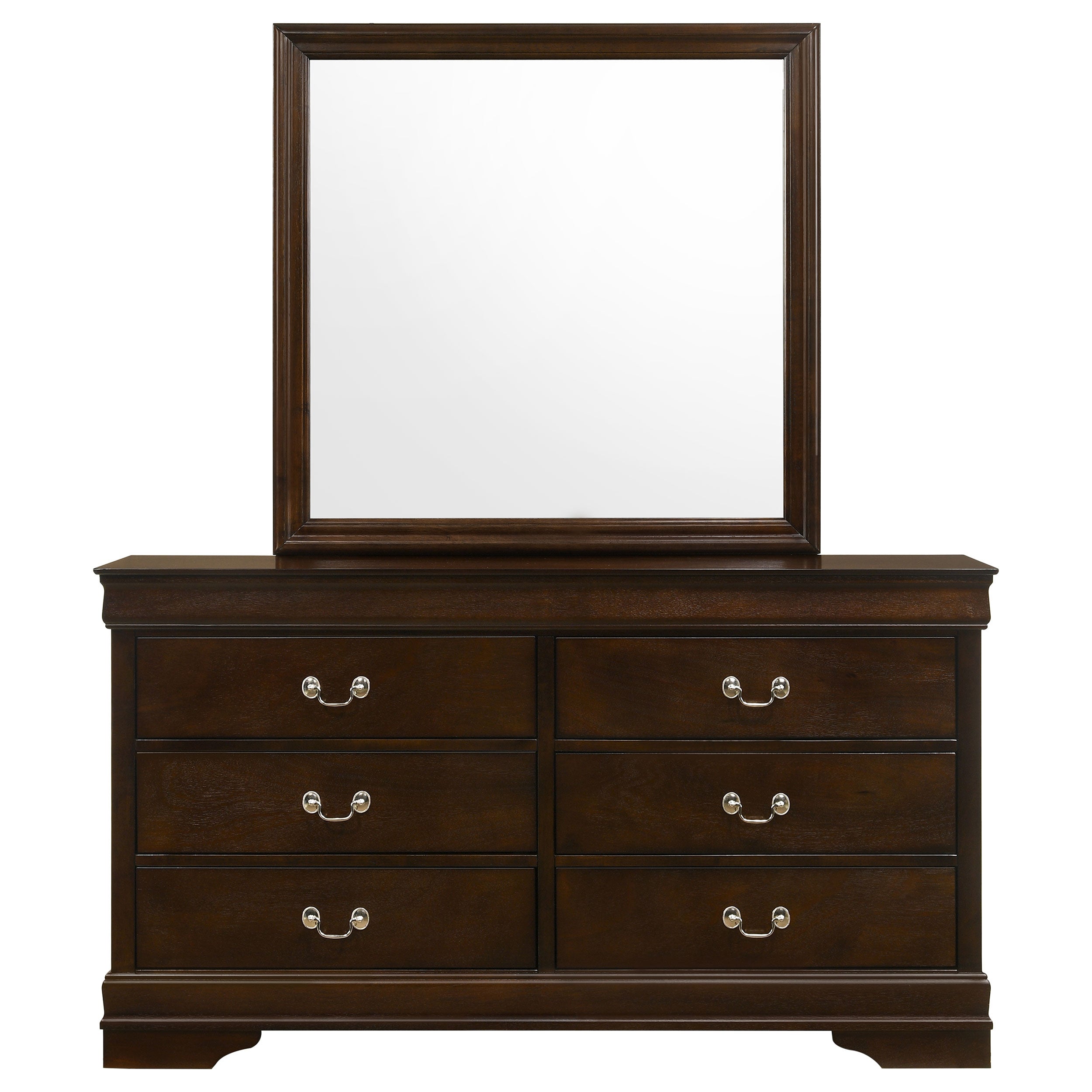 Louis Philippe 6-drawer Dresser With Mirror Cappuccino - MyWaynesHome #