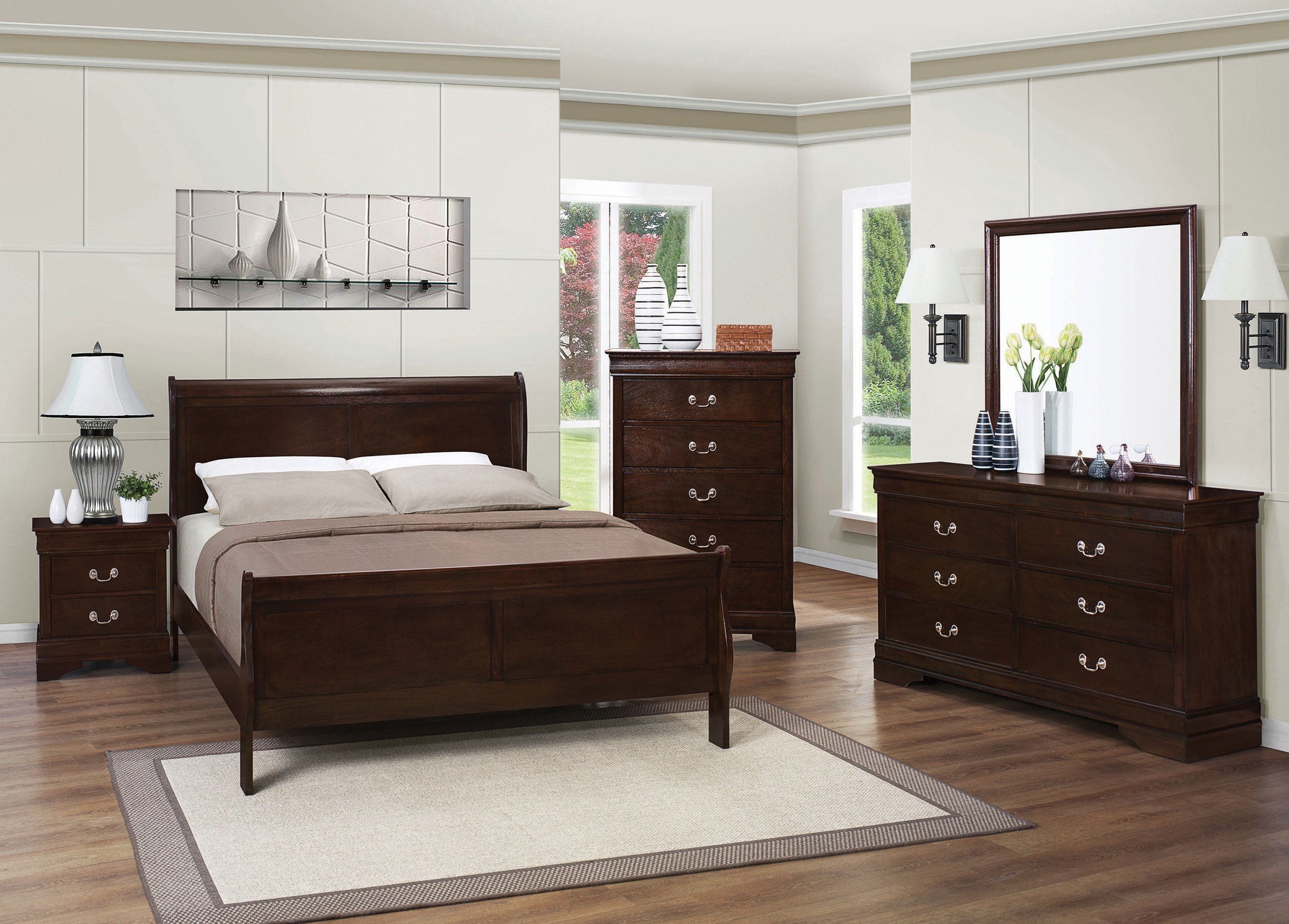 Louis Philippe 6-drawer Dresser With Mirror Cappuccino - MyWaynesHome #