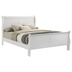 Louis Philippe 47-inch Full Sleigh Panel Bed White - MyWaynesHome #