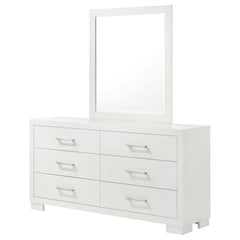 Jessica 6-drawer Dresser With Mirror Snow White