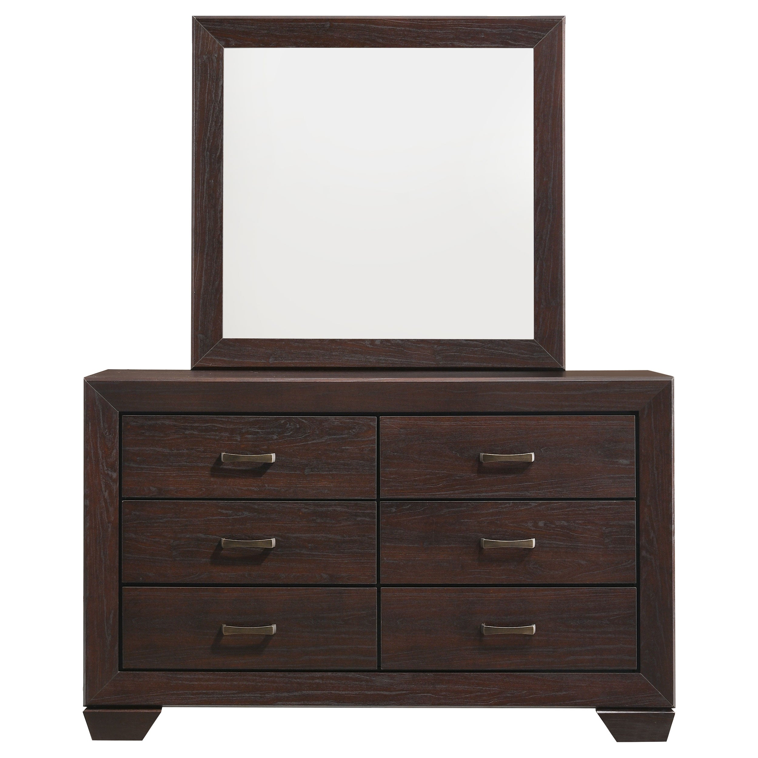 Kauffman 6-drawer Dresser With Mirror Dark Cocoa