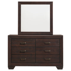 Kauffman 6-drawer Dresser With Mirror Dark Cocoa