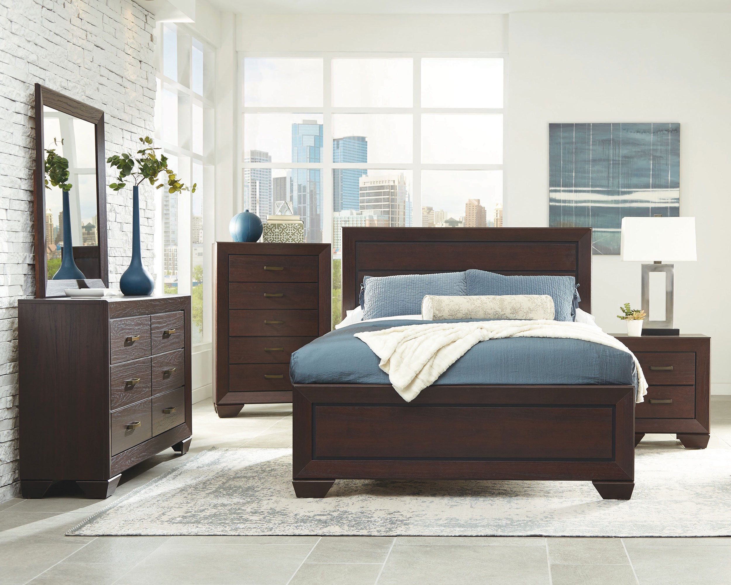 Kauffman 6-drawer Dresser With Mirror Dark Cocoa