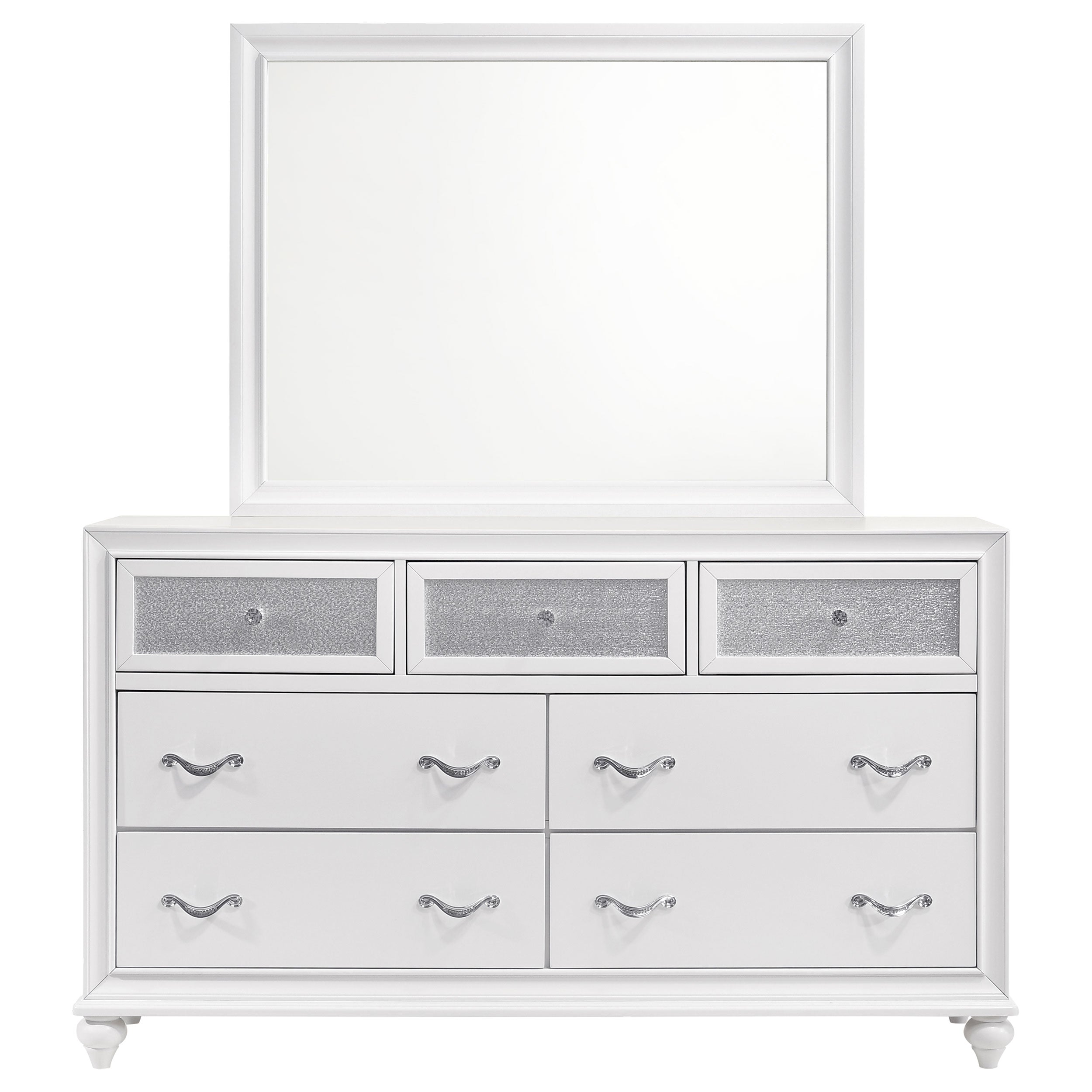 Barzini 7-drawer Dresser With Mirror White