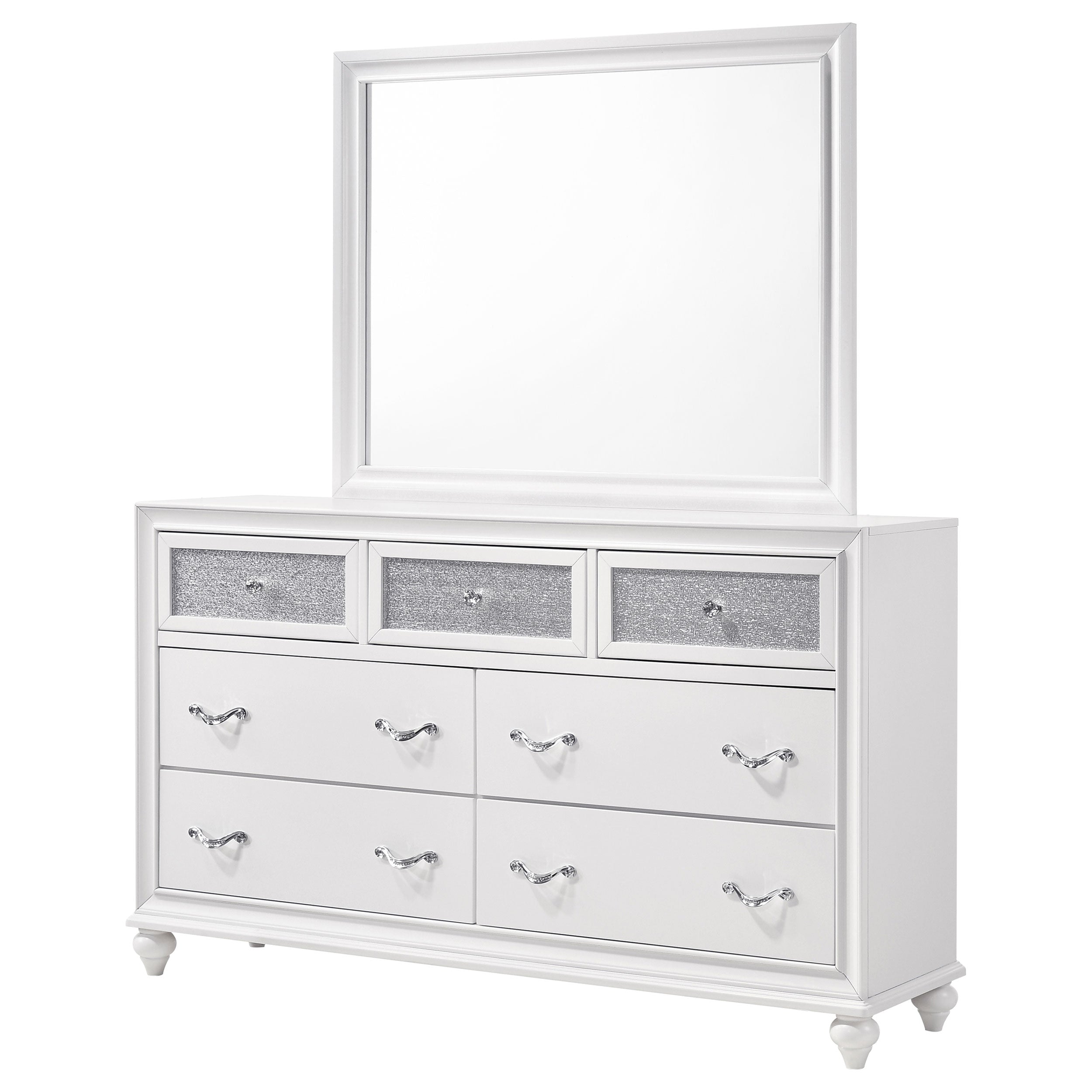 Barzini 7-drawer Dresser With Mirror White
