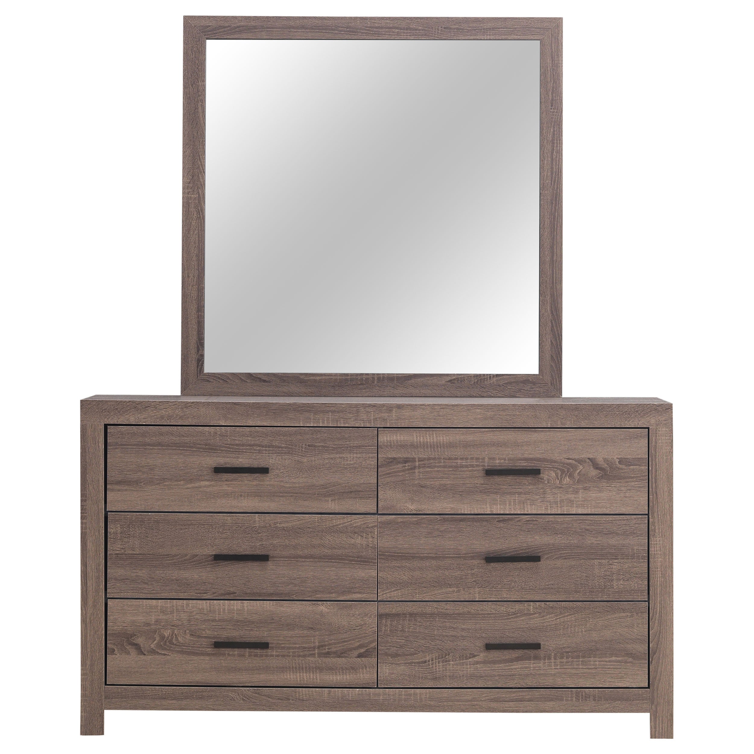 Brantford 6-drawer Dresser With Mirror Barrel Oak