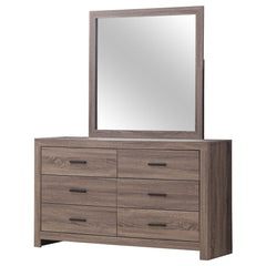 Brantford 6-drawer Dresser With Mirror Barrel Oak