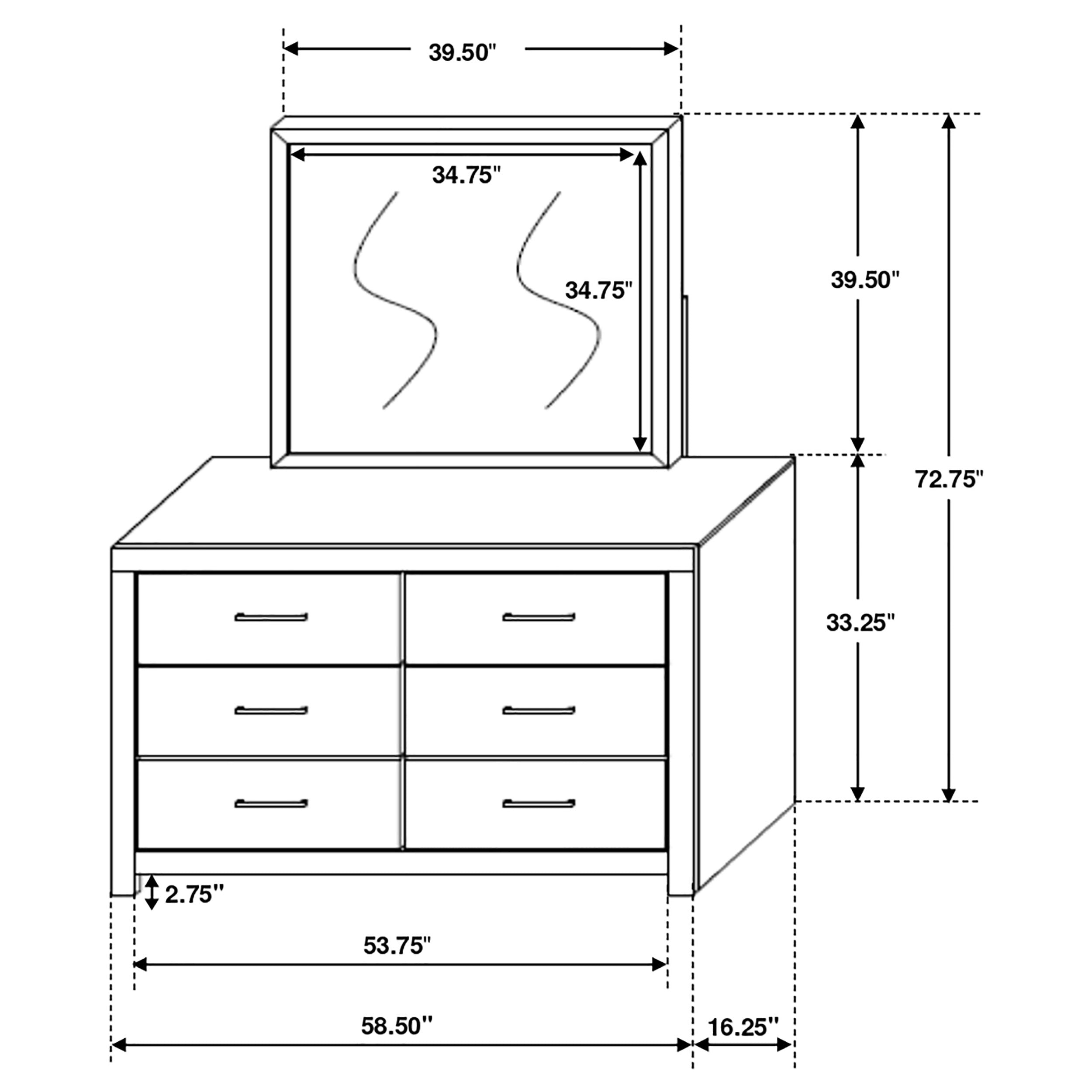 Brantford 6-drawer Dresser With Mirror Barrel Oak