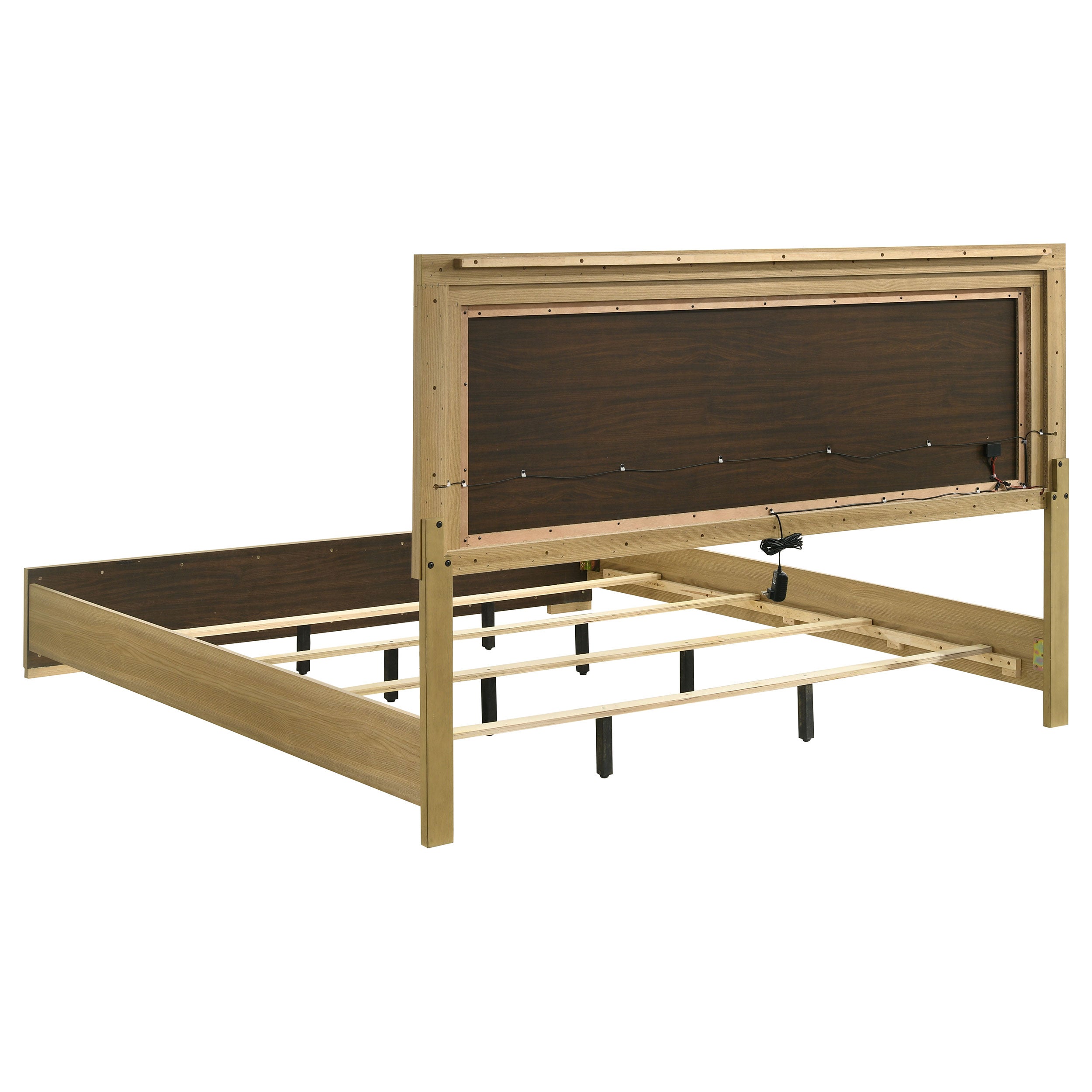 Hyland Eastern King Panel Bed Led Headboard Natural
