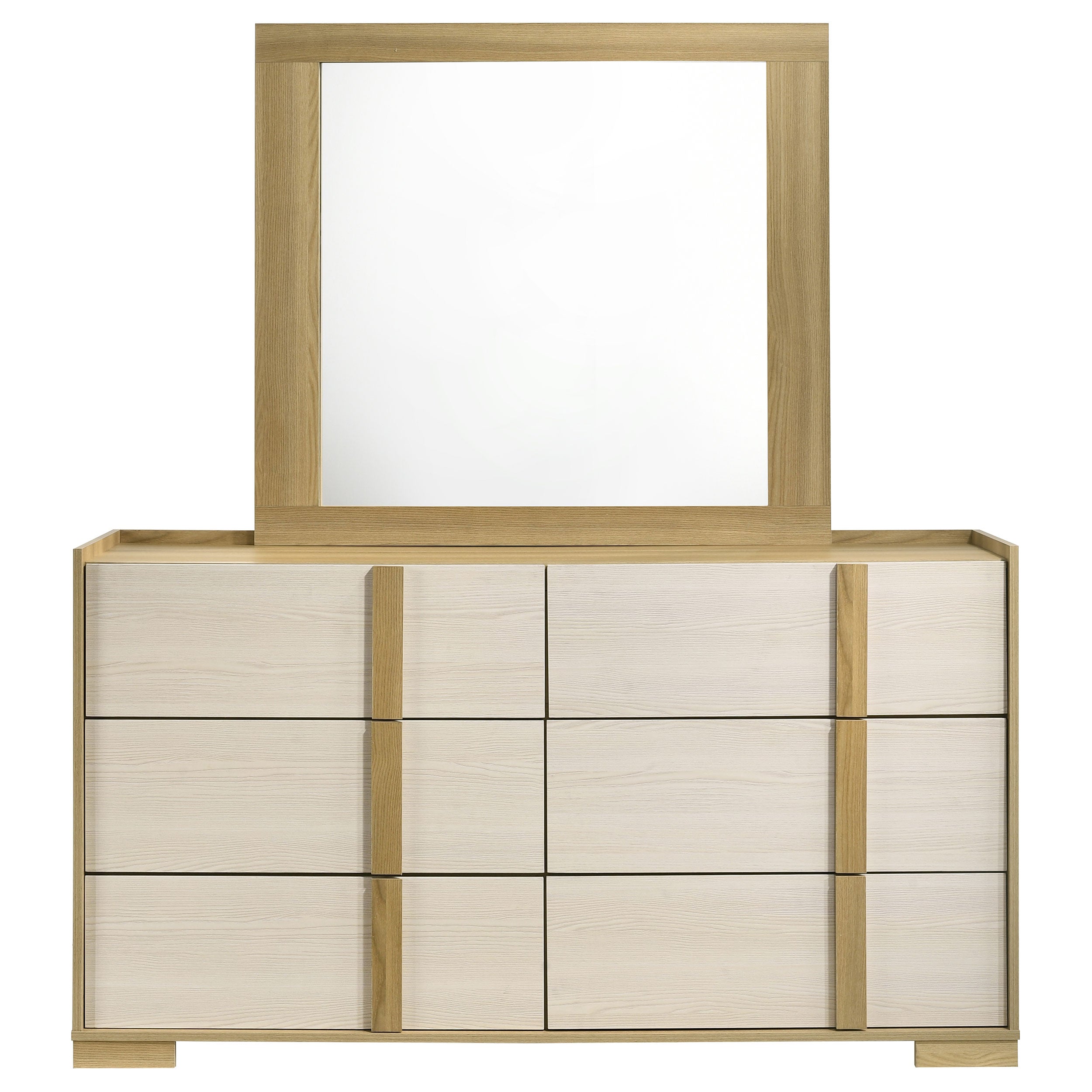Hyland 6-drawer Dresser With Mirror Natural