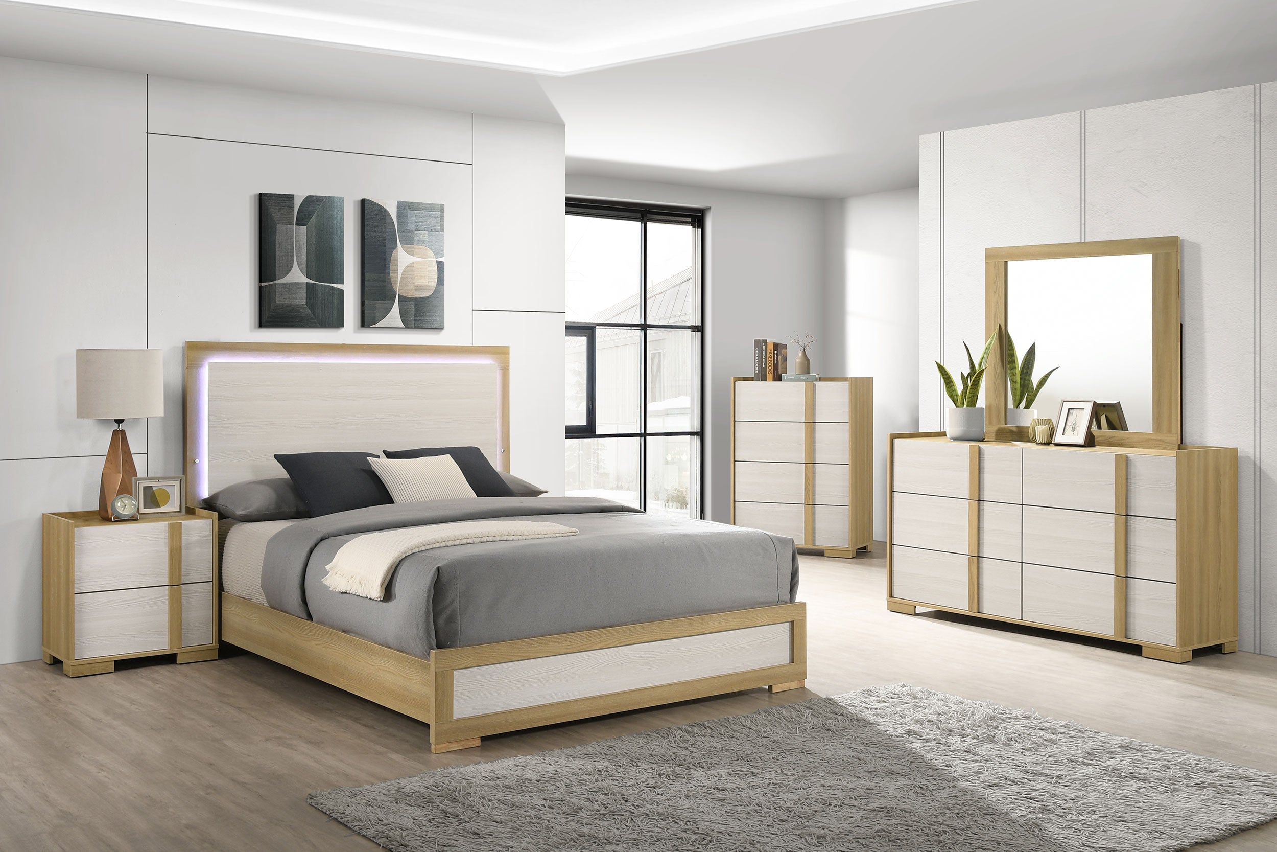 Hyland 6-drawer Dresser With Mirror Natural