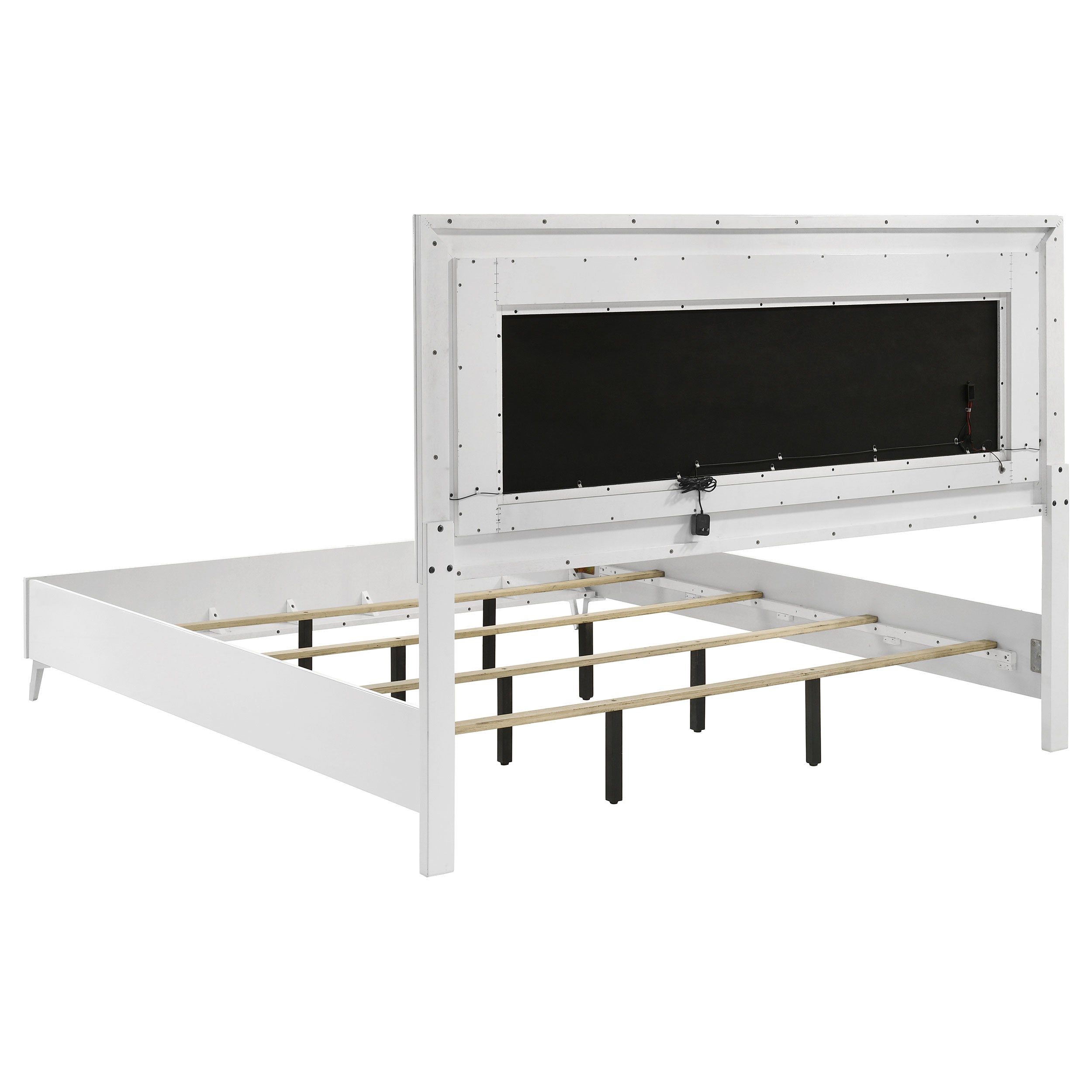 Cassia 5-piece Eastern King Led Bedroom Set White High Gloss