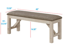 Maribelle Chalk/Gray Dining Bench - MyWaynesHome #